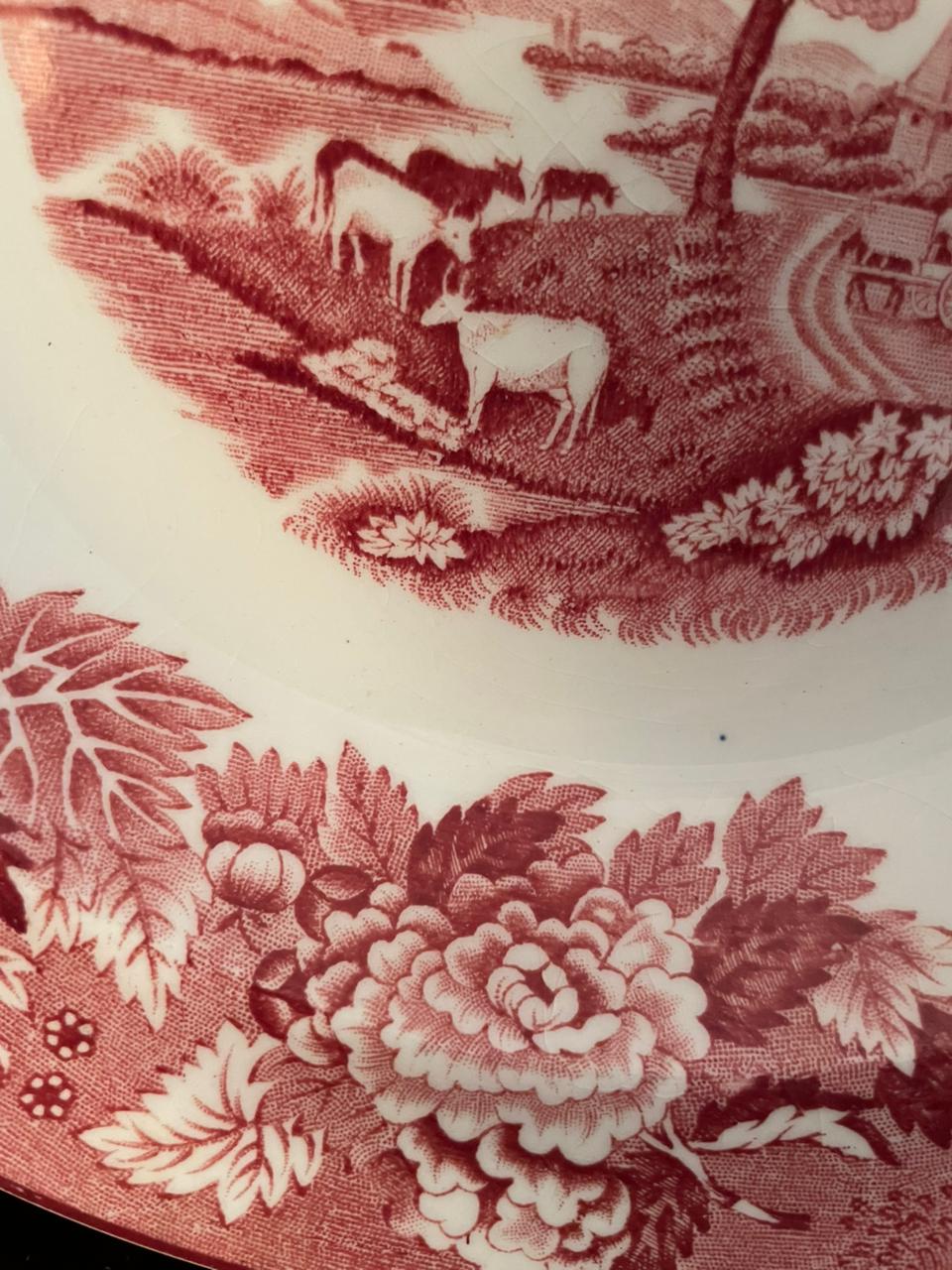 Prato fundo em faiança inglesa Woods &amp; Sons vermelho