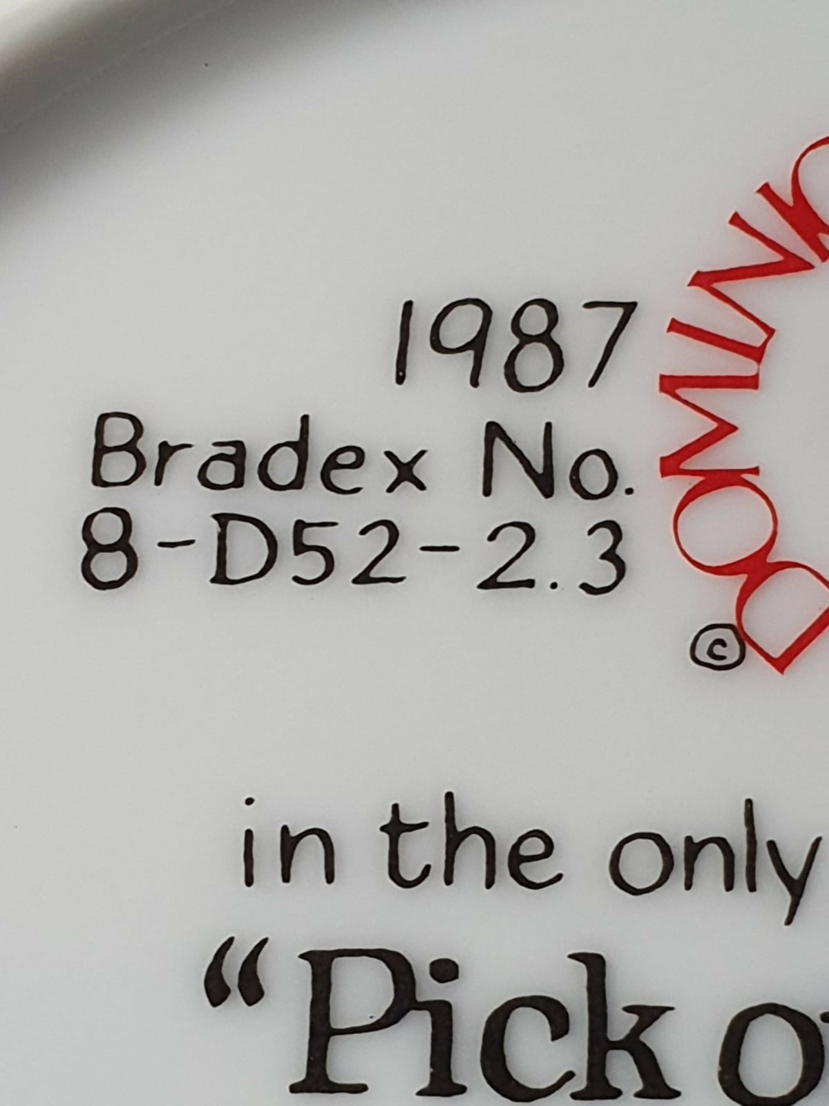 Prato decorativo raro de colecionador &quot;Pick of the Crop&quot;, 1987, Dominion China, Ontario Canada. Maravilhoso!