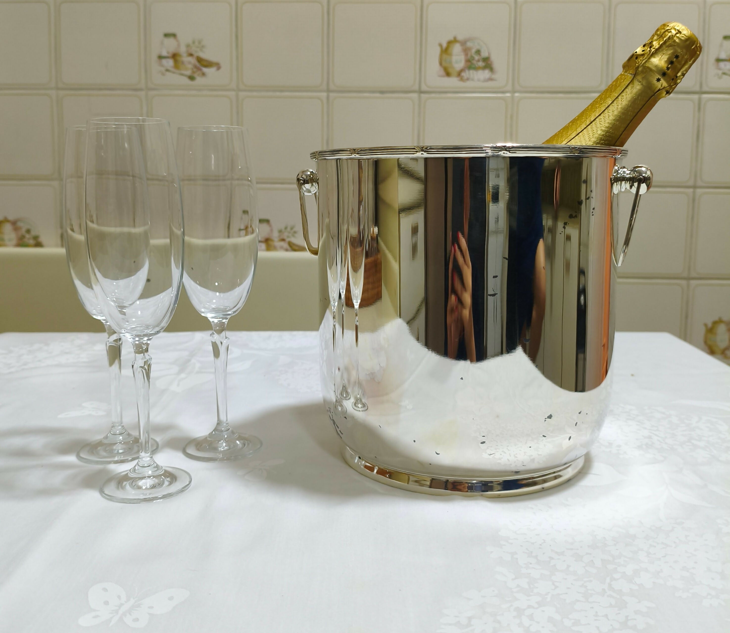 Champanheira / balde de gelo em prata Fracalanza