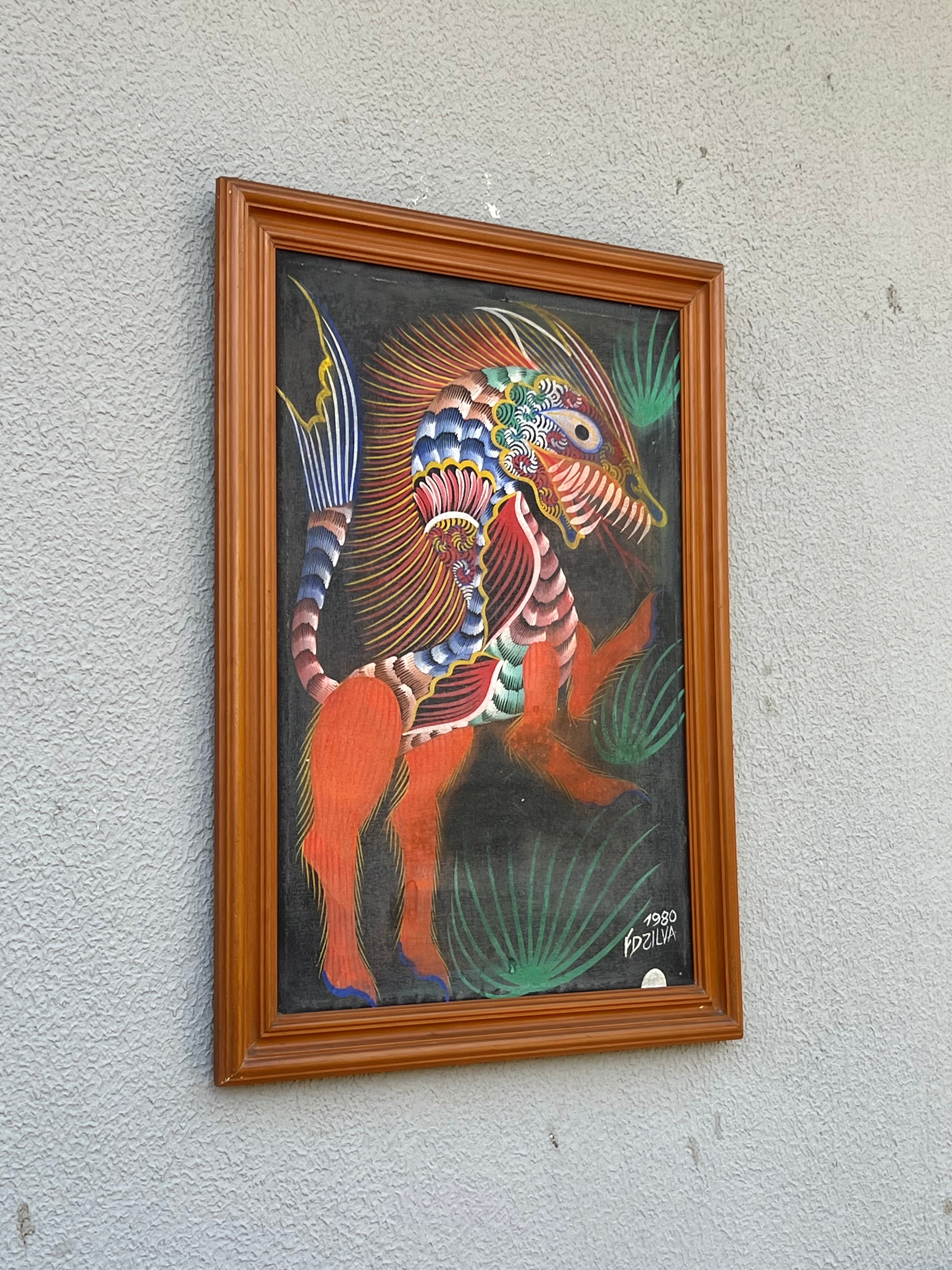 Maravilhoso quadro do Chico da Silva 0.64 x 0.44