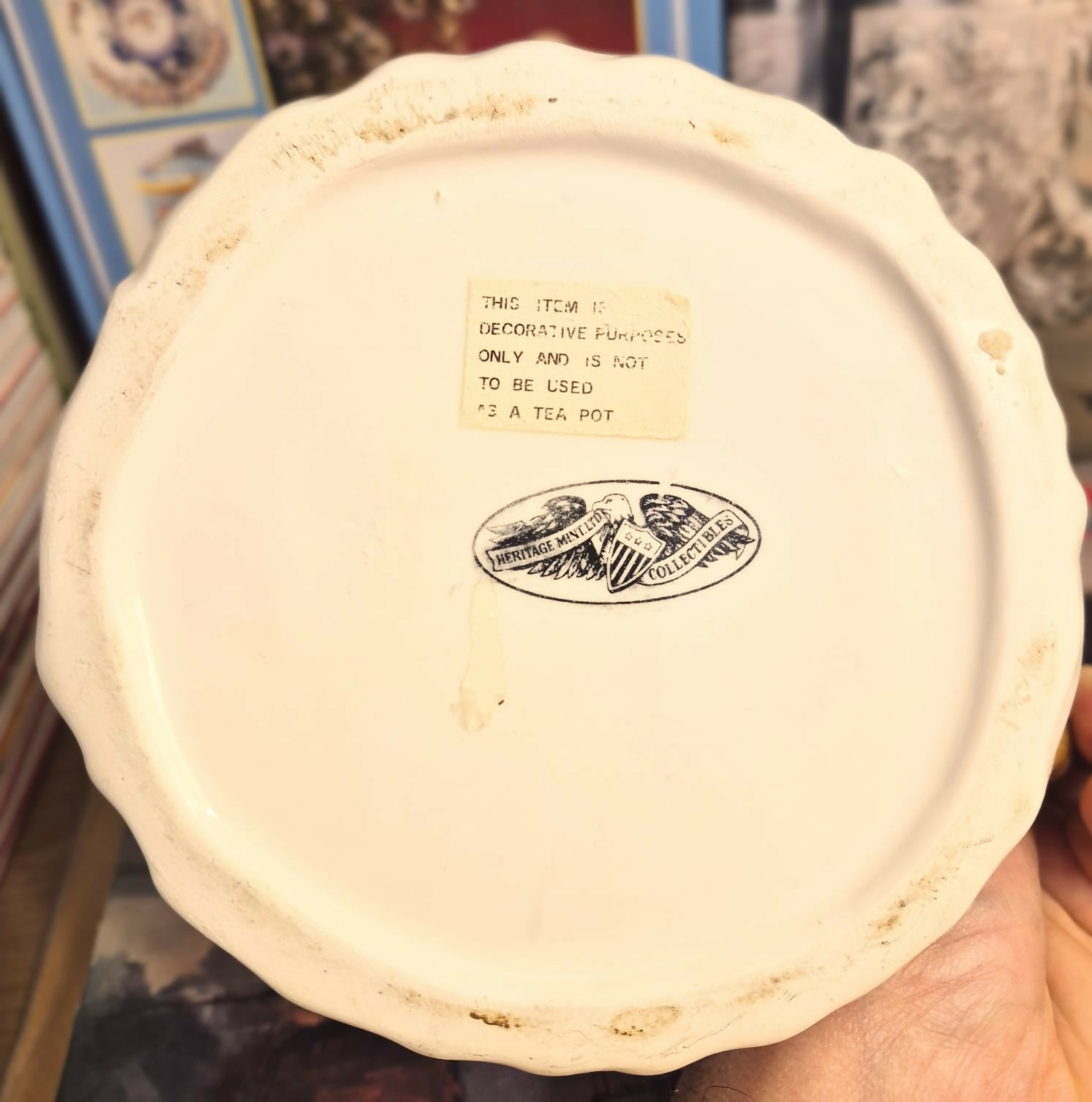 Bule em cerâmica vintage Heritage Mint, anos 90, em forma de gatinha. Uma graça!