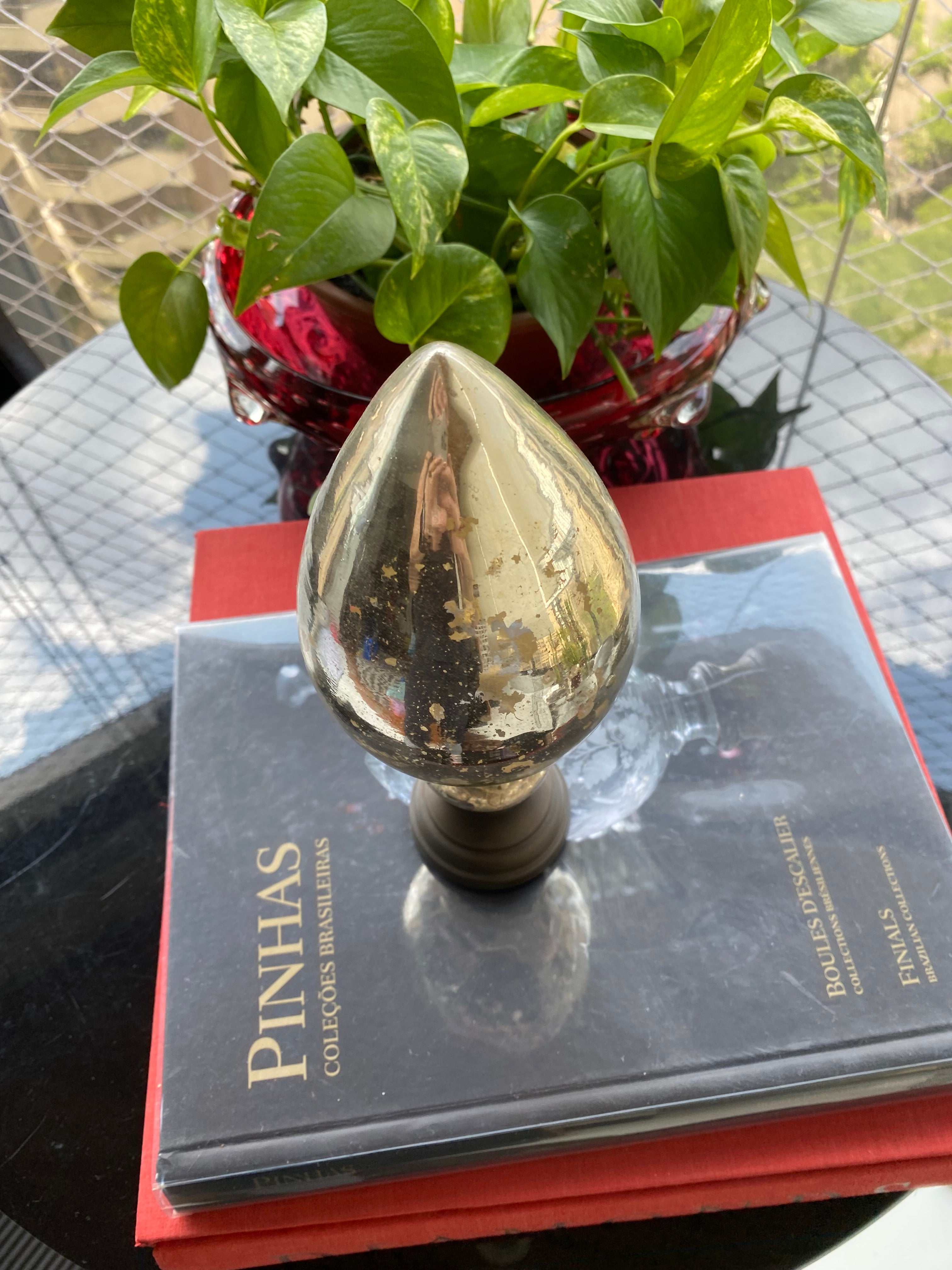 Pinha espelhada em cristal