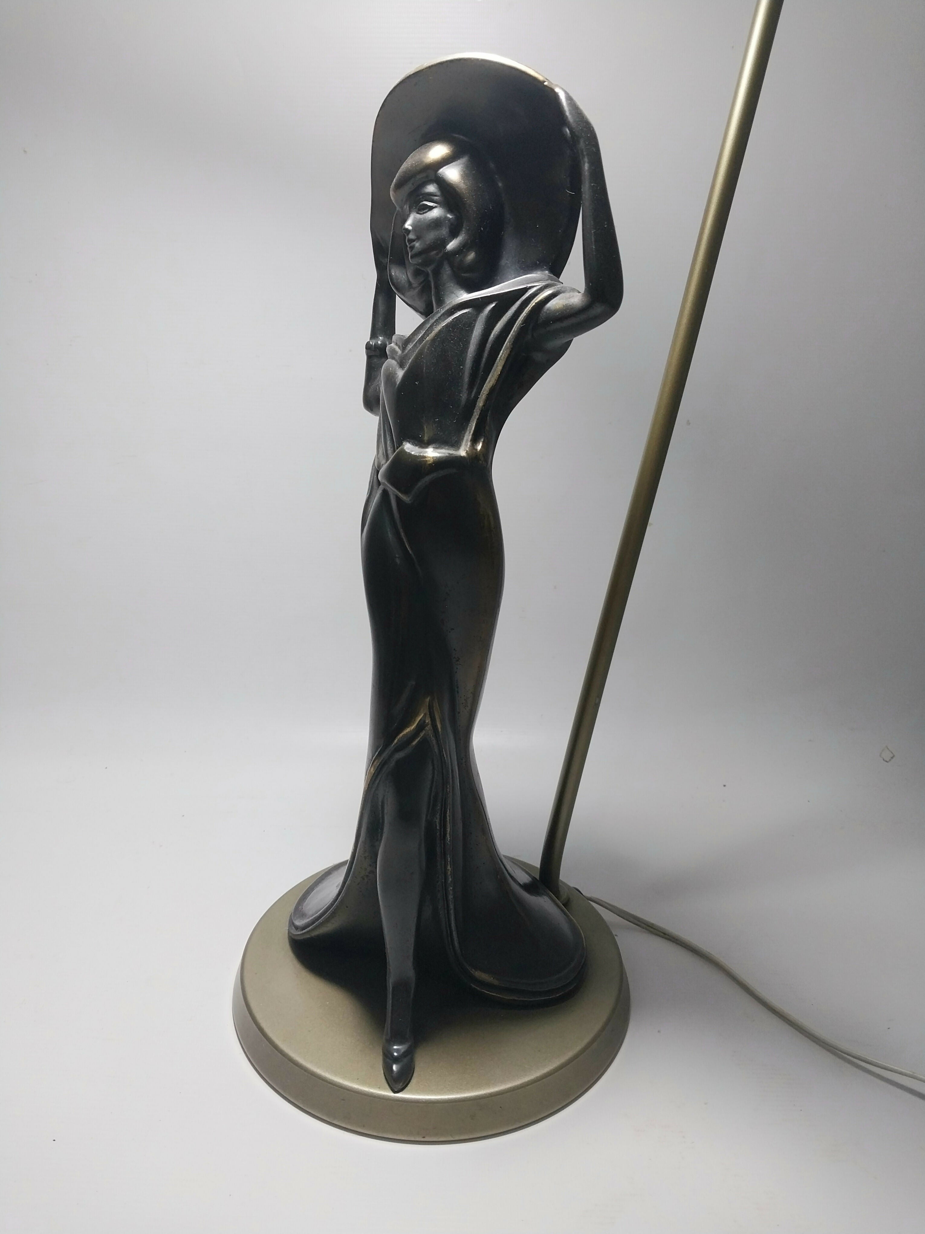 Luminária de Mesa Antiga em Petit Bronze Art Deco