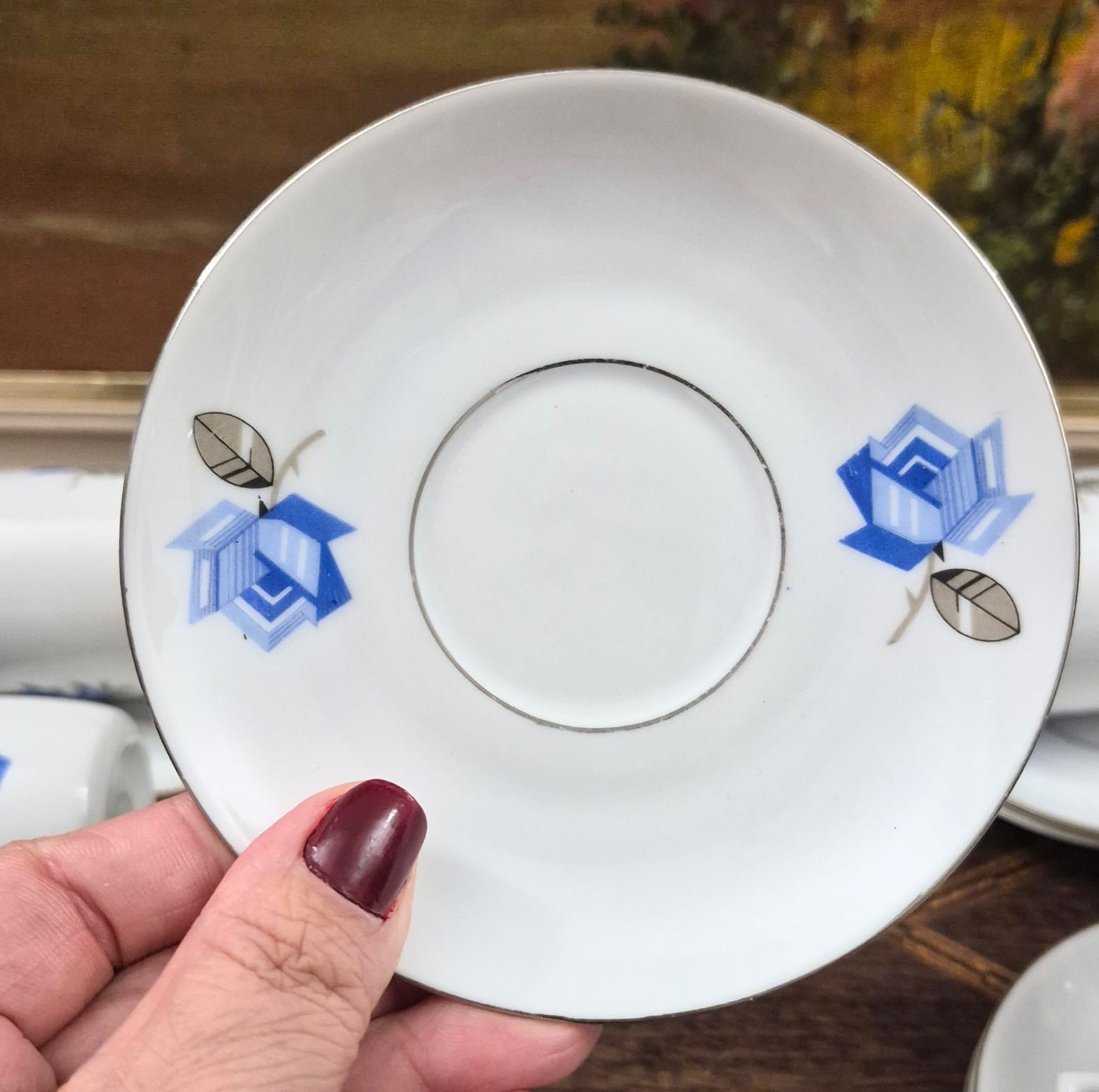 Conjunto de 10 xícaras para café em porcelana tcheca antiga, anos 30, MZ. Maravilhoso e impecável!