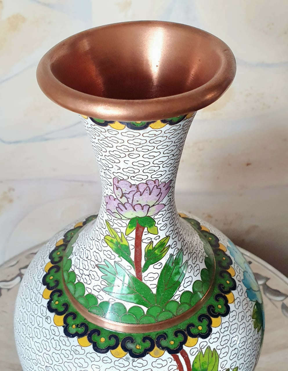 Vaso floral em cloisonné 24cm, em incrível estado de conservação!