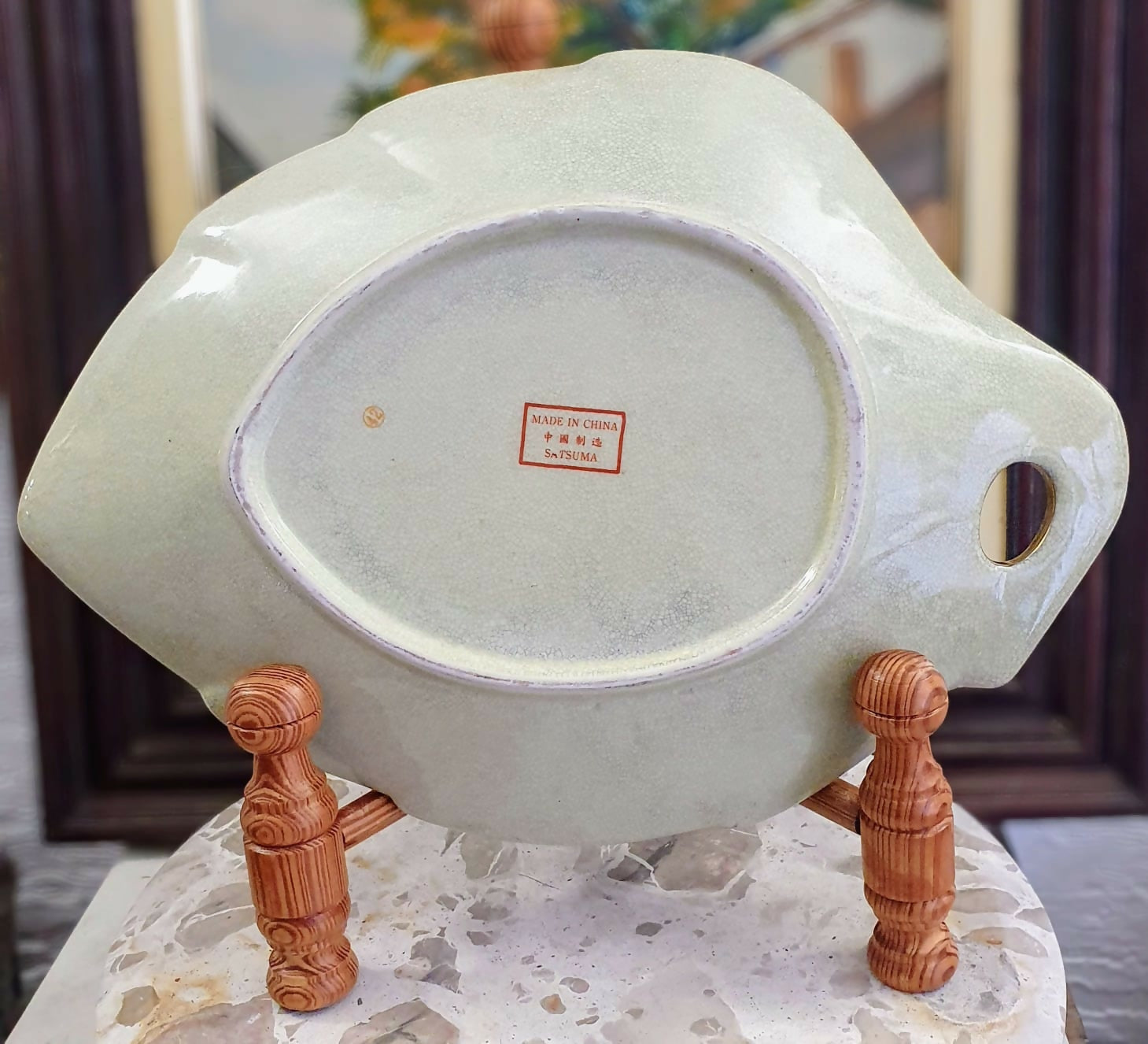 Centro de mesa incrível em pasta de porcelana dura chinesa ao gosto Satsuma. Ótimo estado!