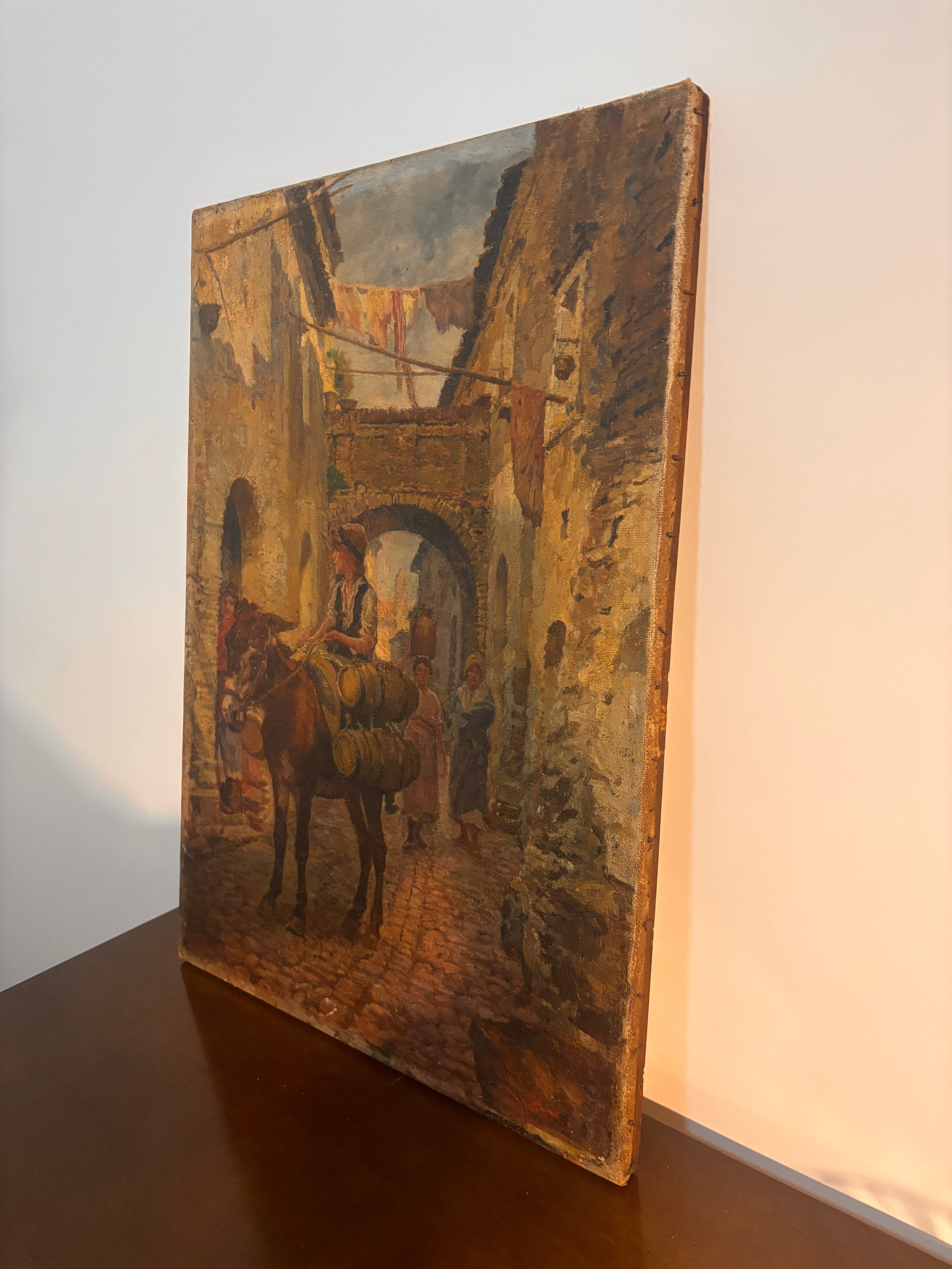 Pintura a óleo sobre tela vintage década 1980