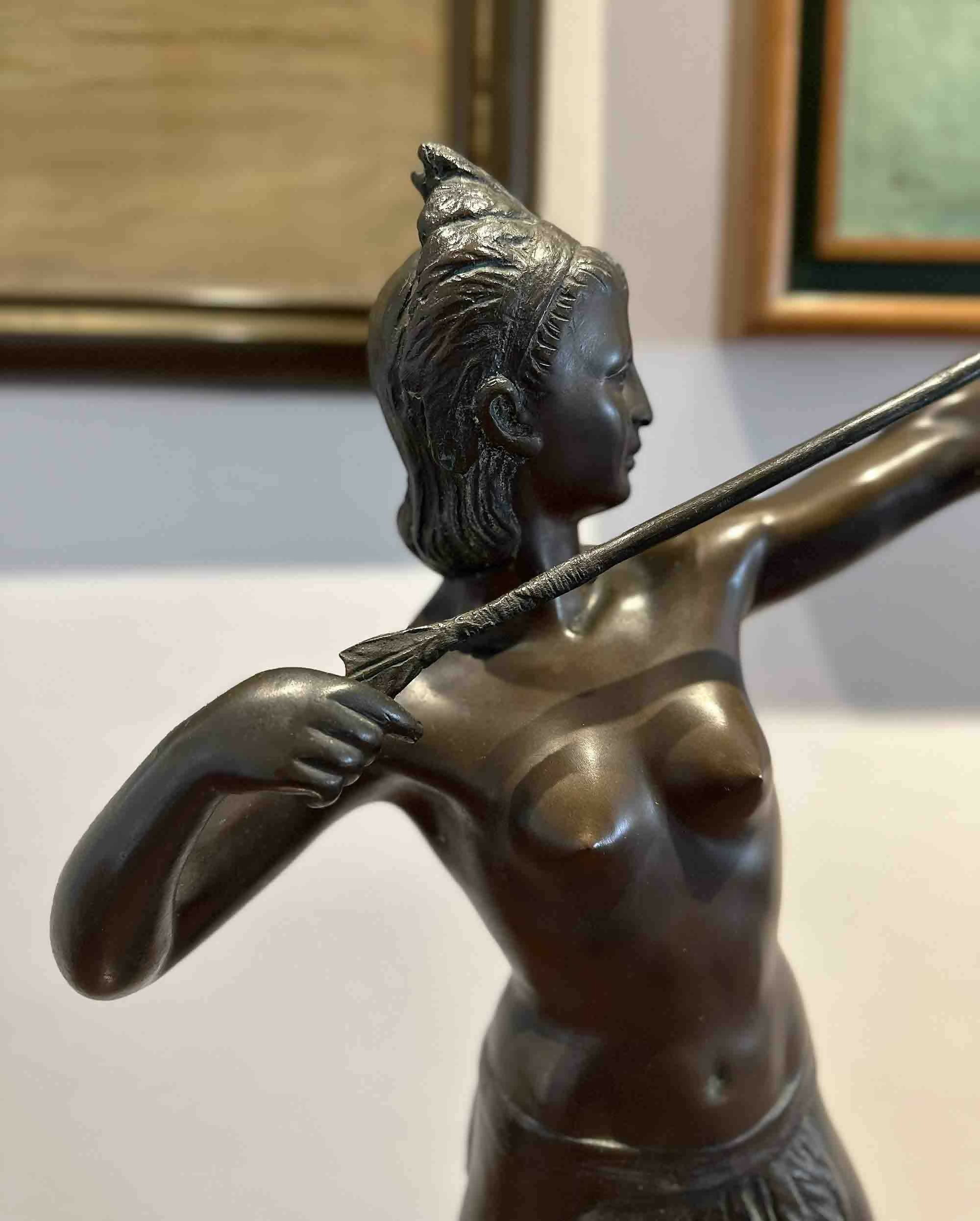Escultura em bronze "Diana a caçadora" anos 1950
