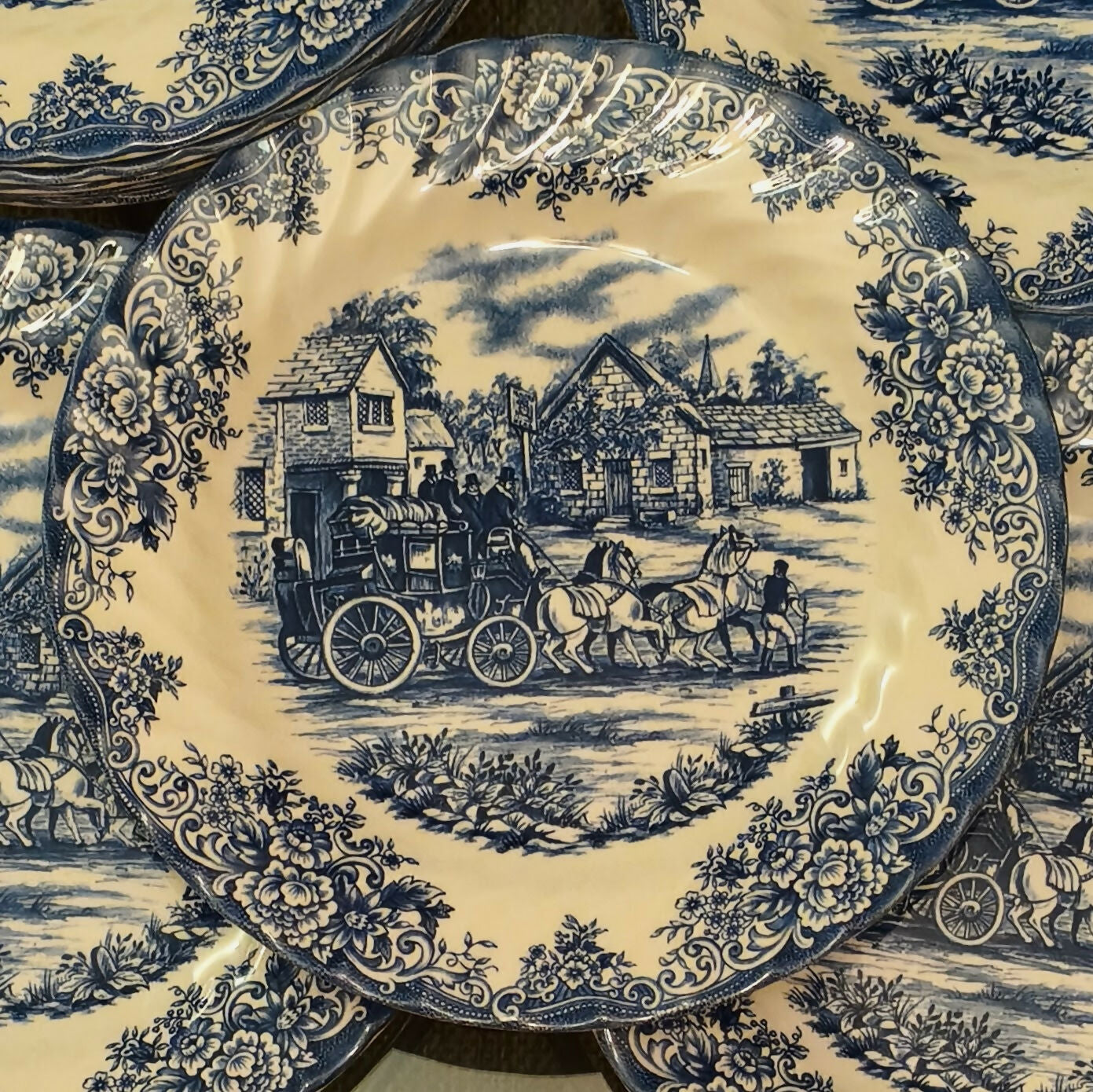 Conjunto de 6 pratos rasos em porcelana Barratts