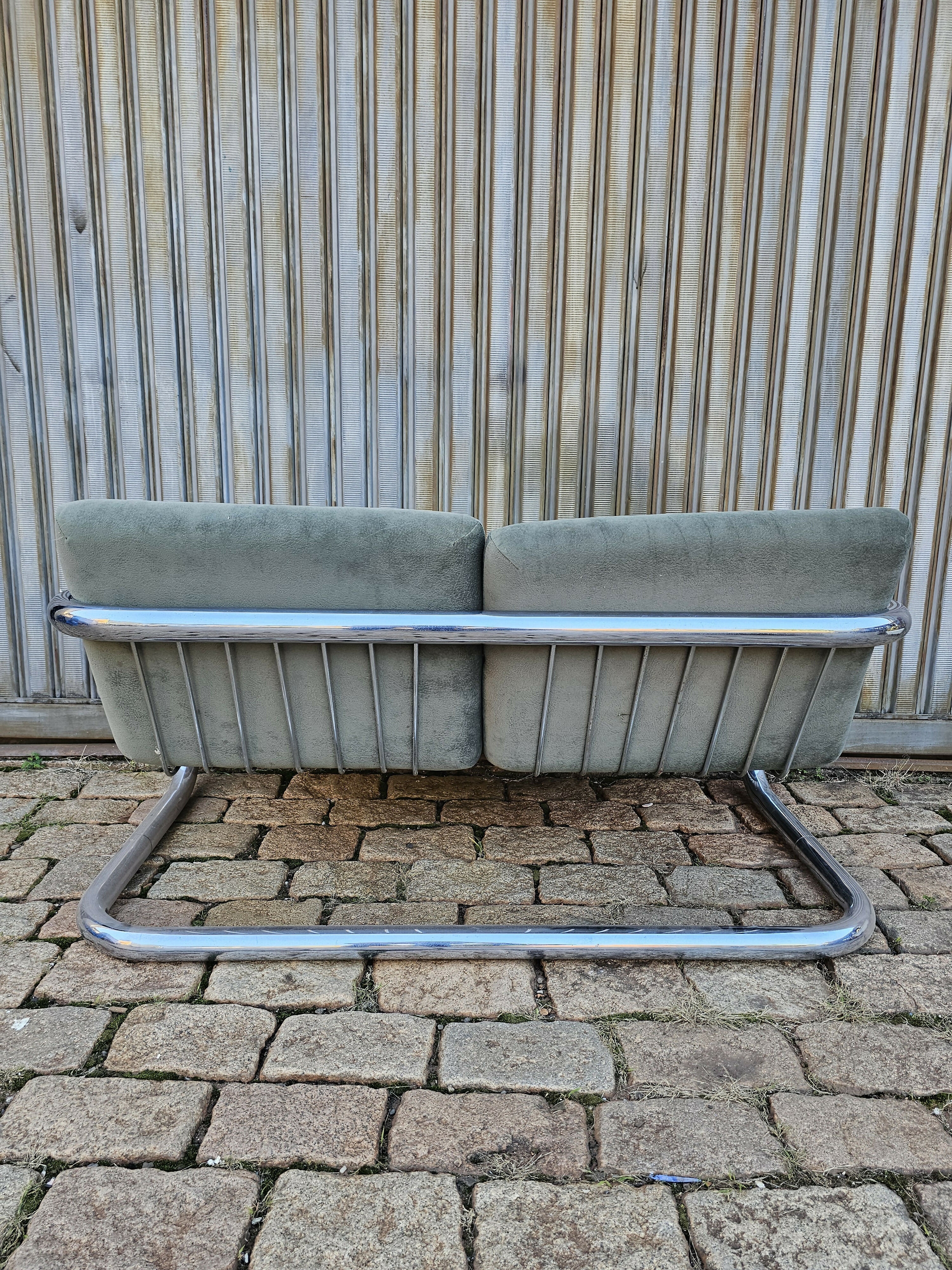 Sofá Geraldo de Barros Tubular vintage