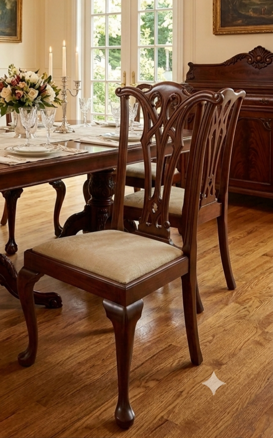 6 cadeiras em estilo chippendale ingles em mogno