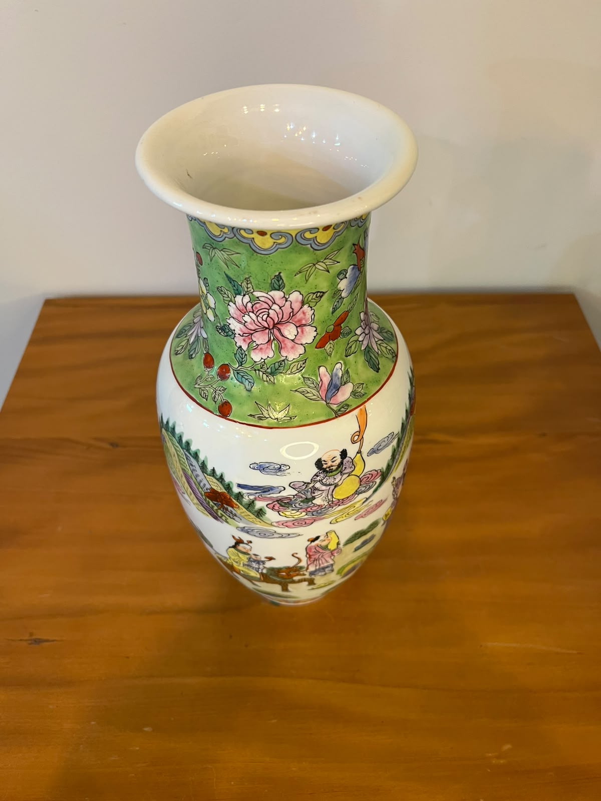 Vaso decorativo em porcelana chinesa policromada – 32 cm