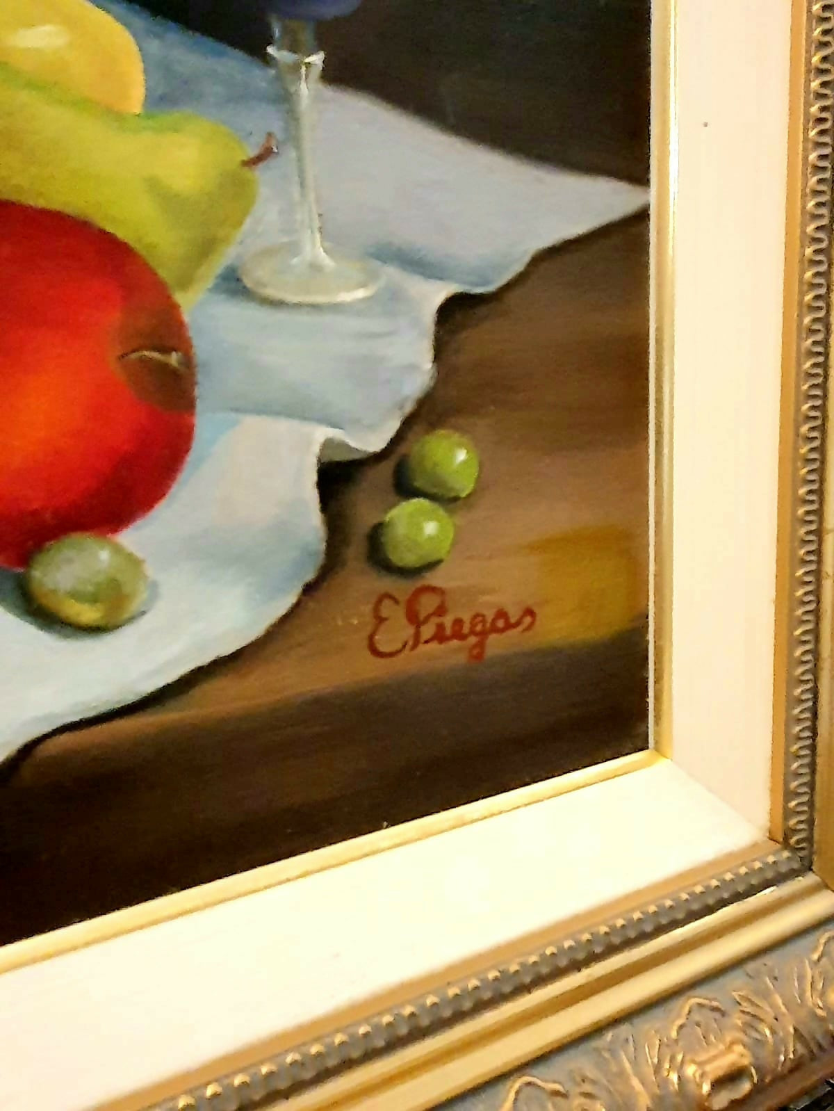 Quadro, óleo sobre tela "Natureza Morta" de Elaine Piegas. Lindo e impecável!