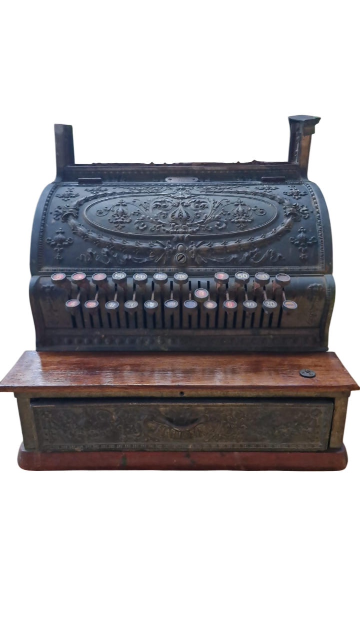 Imponente e Rara Caixa Registradora da marca National do Início do Séc. XX