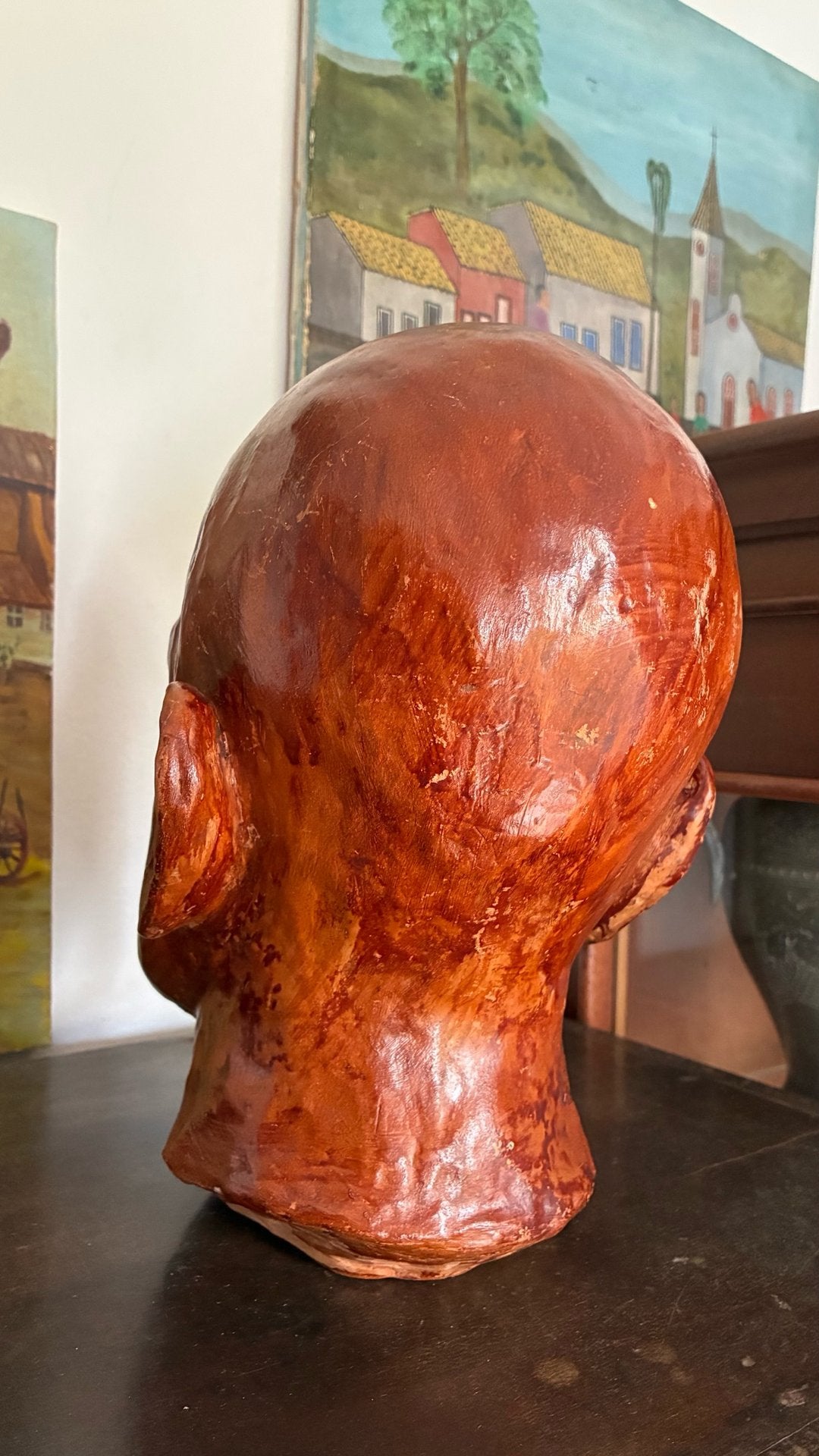 Cabeça Escultórica Masculina em Terracota