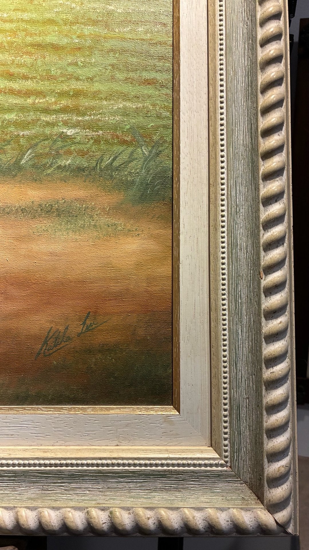 Quadro Pintura a Óleo - Retrato de Cavalo Branco