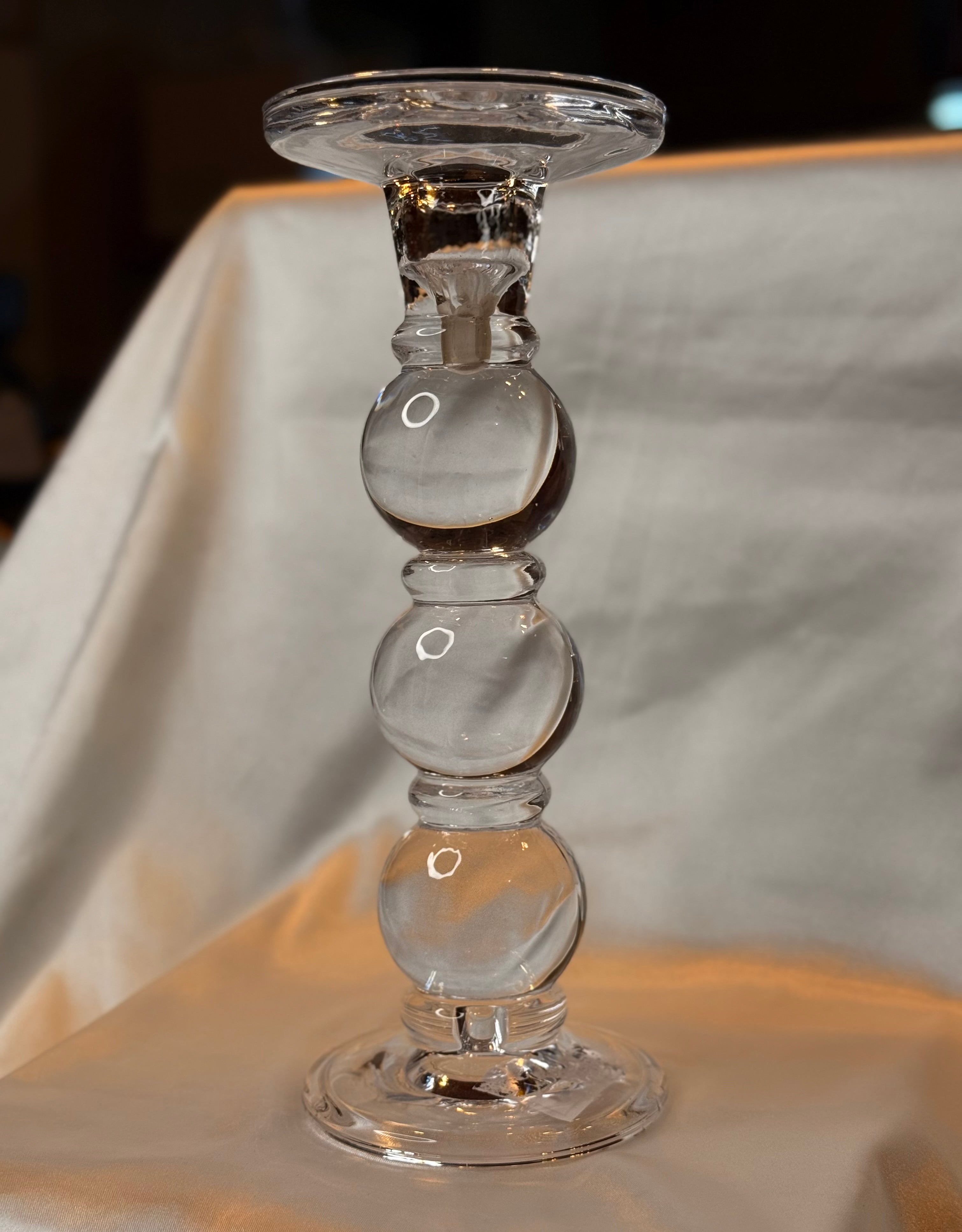 Castiçal em Cristal Bola