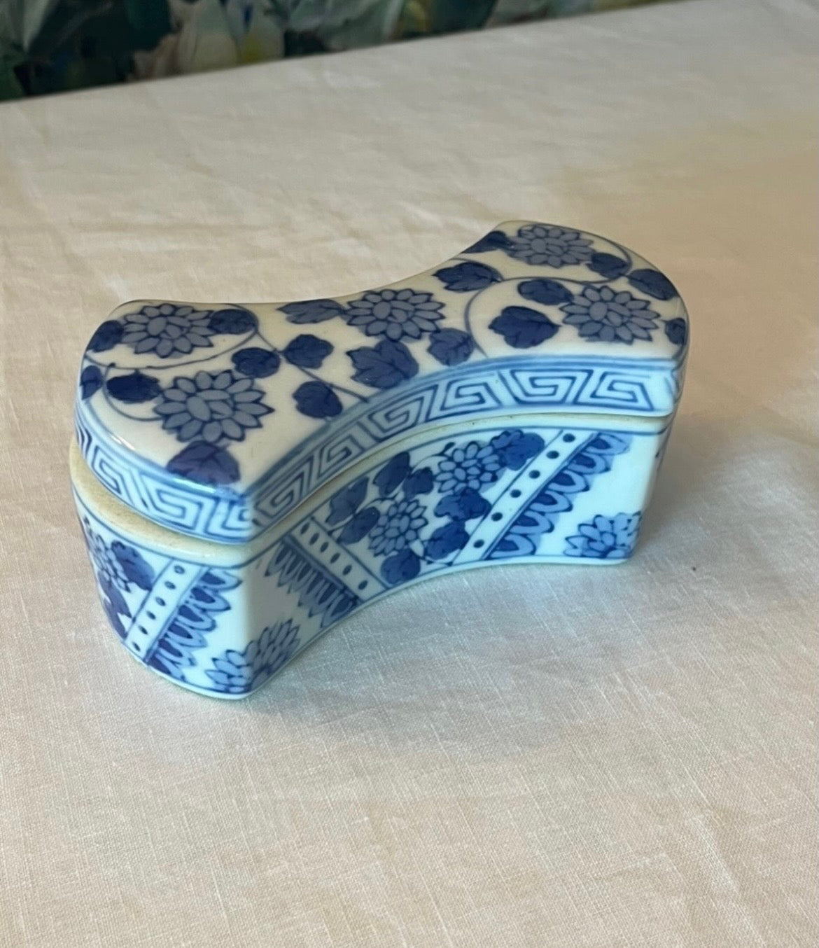 Porta objetos em cerâmica chinesa I Azul e branco I Decoração I Caixinha Porta-joias