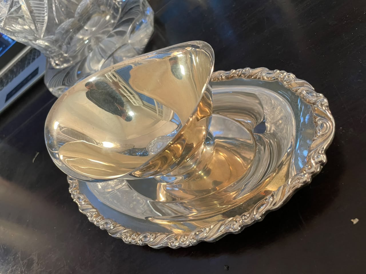 Prata 90 - Molheira com Presentoir Oneida Silversmith
