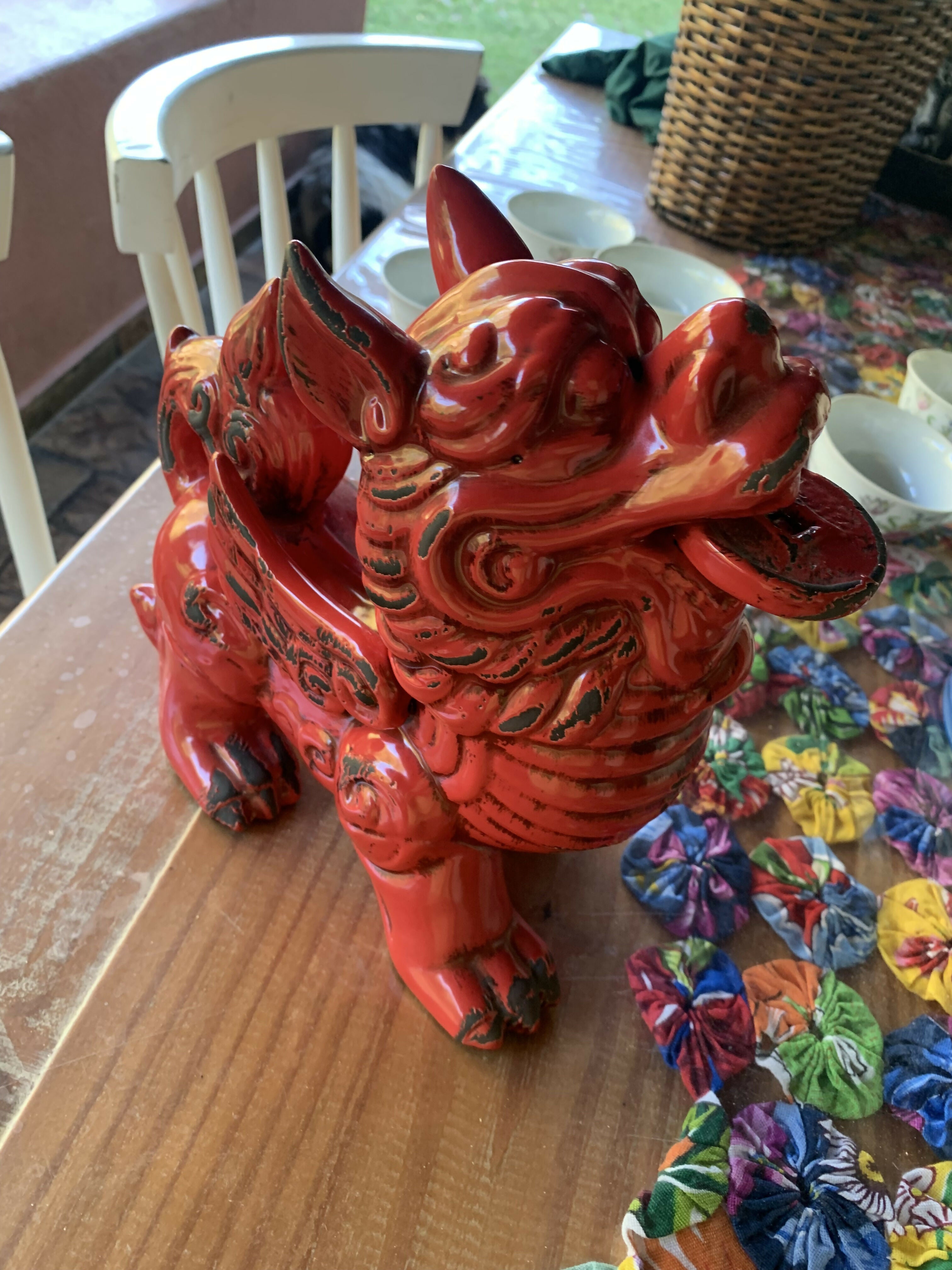 Felino, Tigre da Sorte Chinês em cerâmica