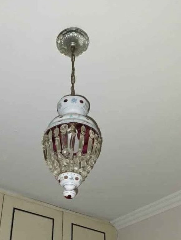 Lustre Pendente Cristal Vermelho