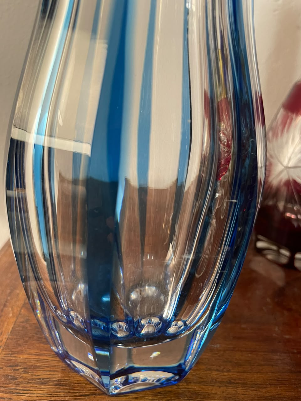 Vaso em cristal double Strauss em azul 
