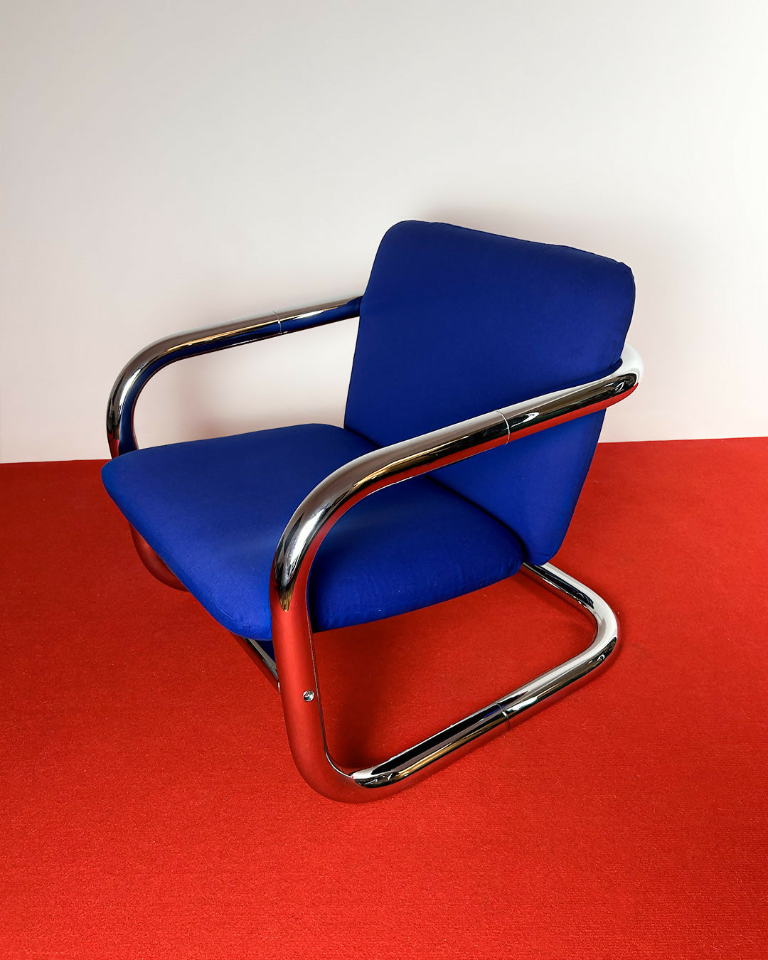 Poltrona Kopenhagen Cromada Geraldo de Barros para a Hobjeto, anos 70