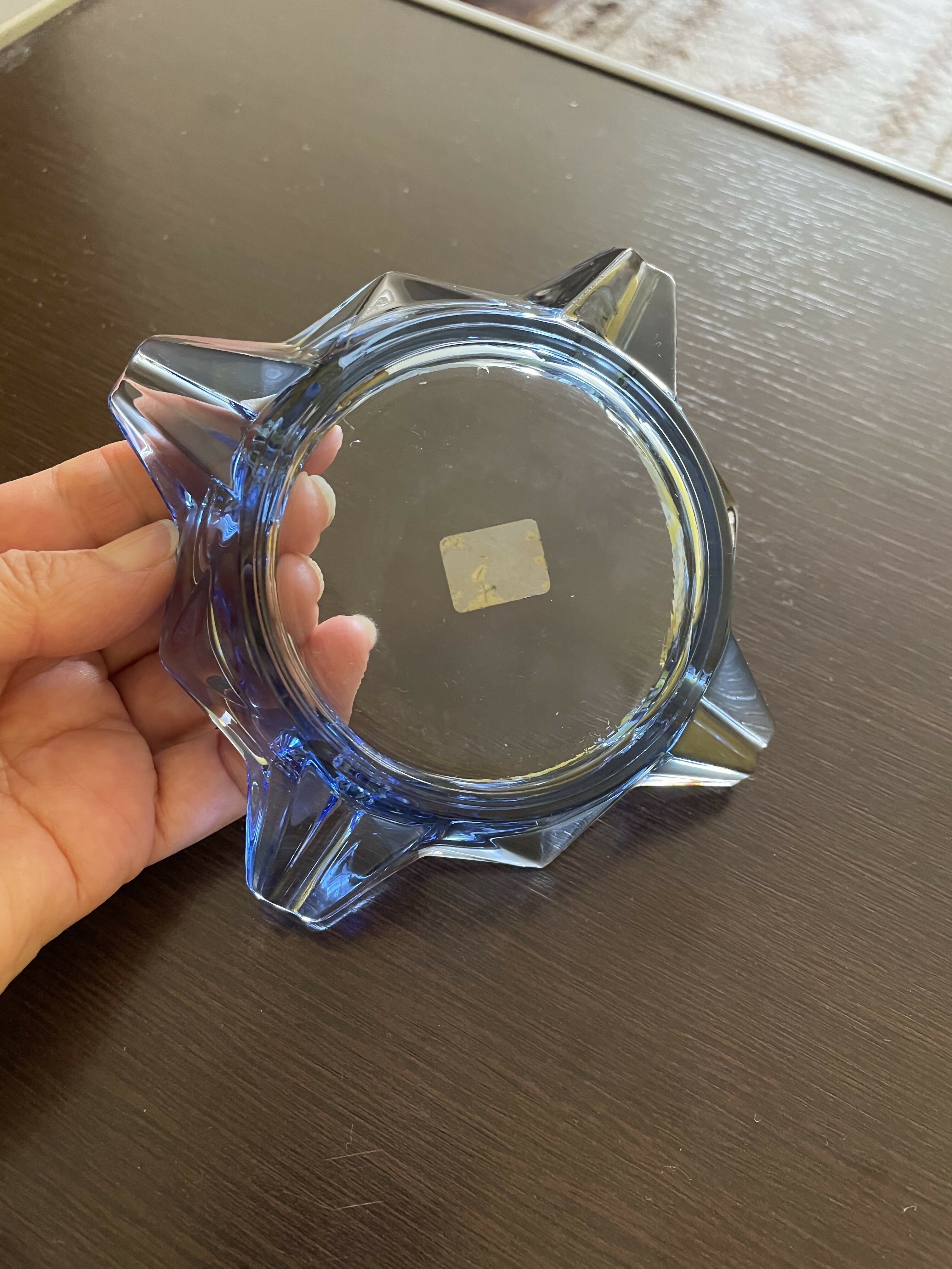 Cinzeiro francês azul de cristal