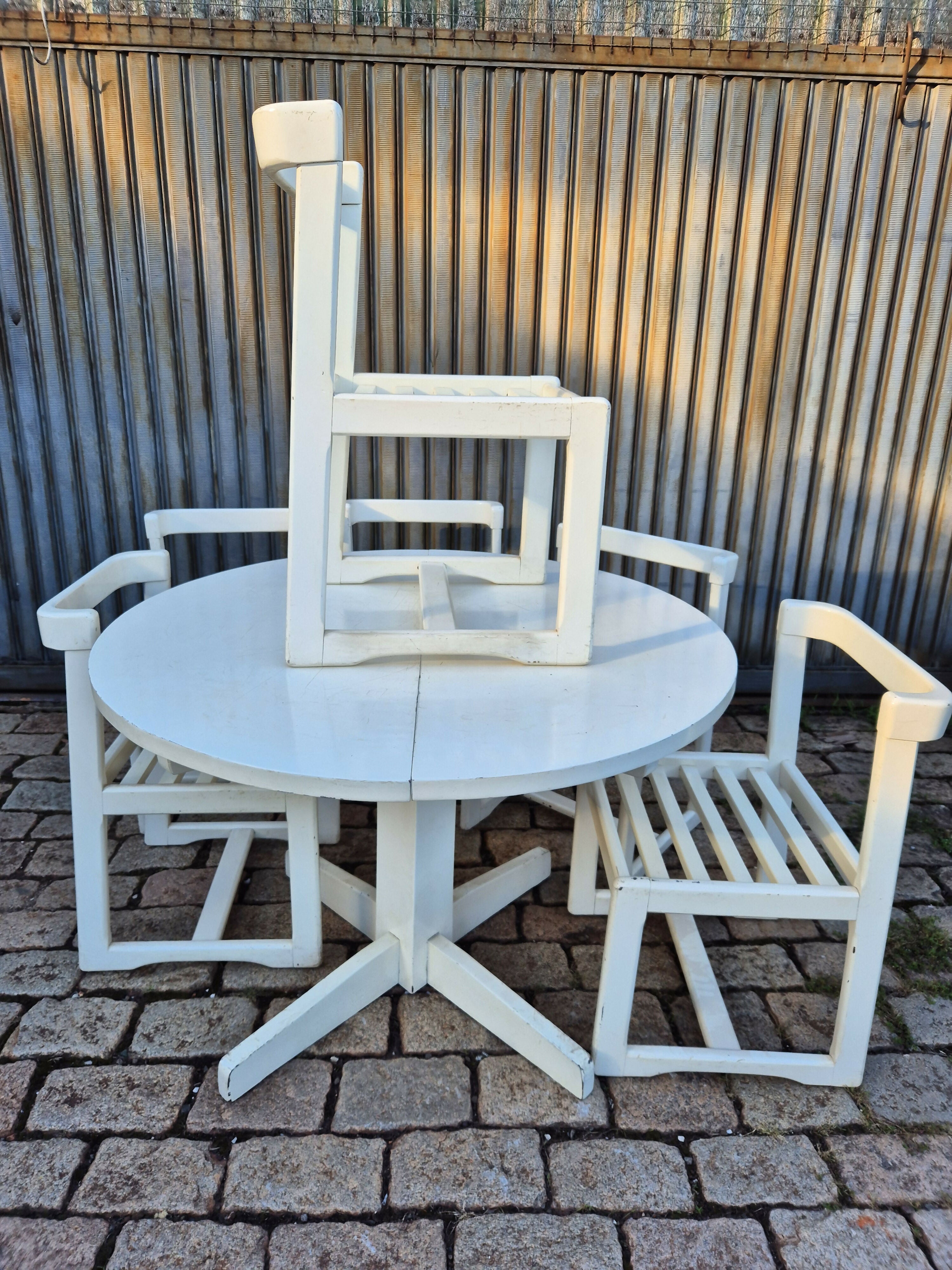 Sala de jantar vintage anos 70 - Mesa extensível com 6 cadeiras