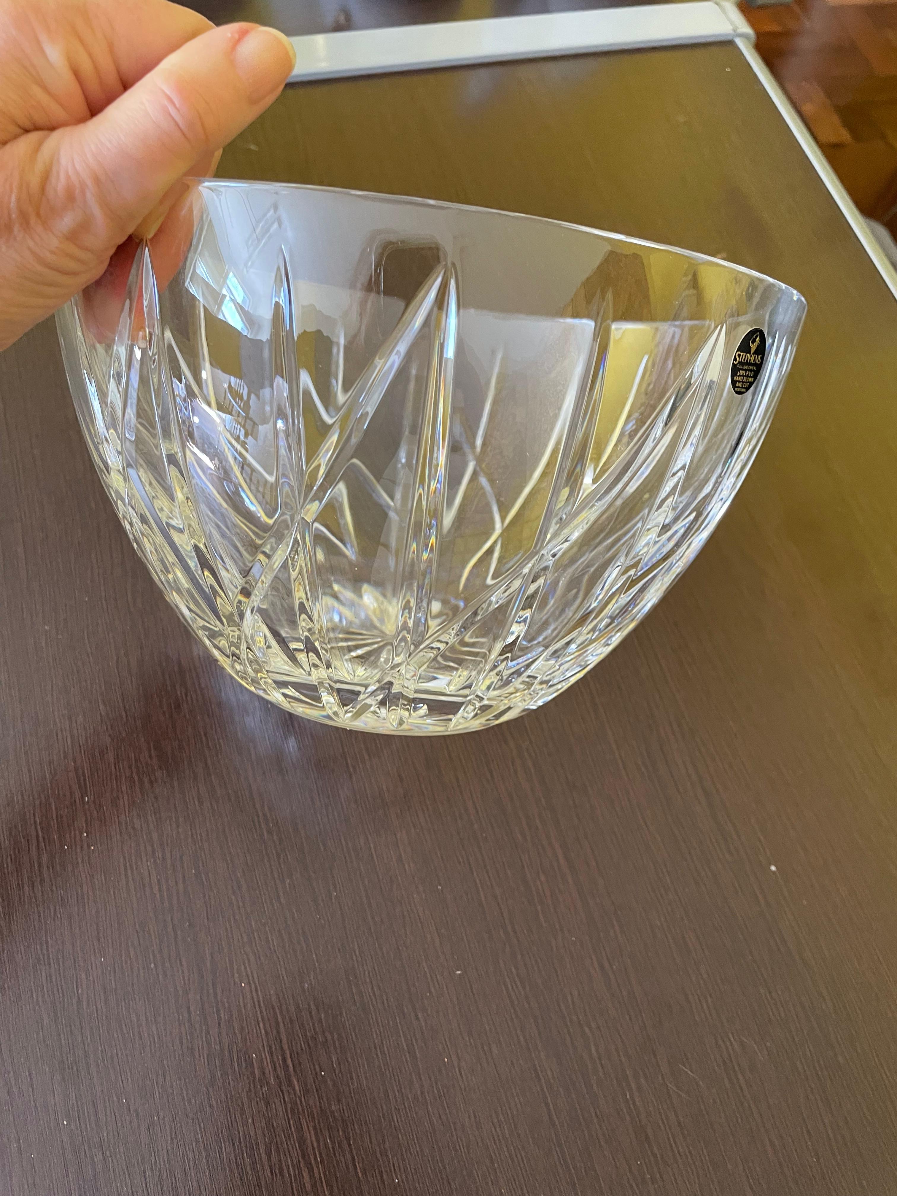 Bowl Tigela de cristal português marca STEPHENS 