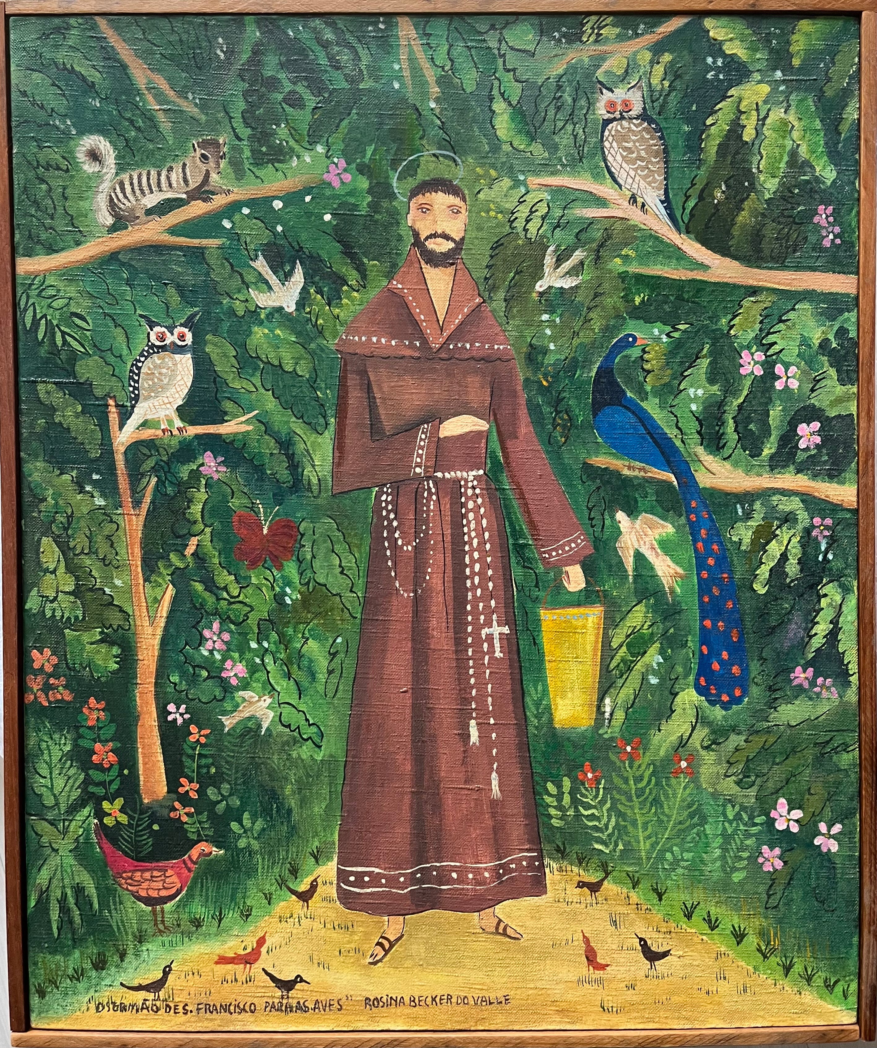 Quadro "O sermão de São Francisco para as aves" Rosina Becker do Valle - 1977 