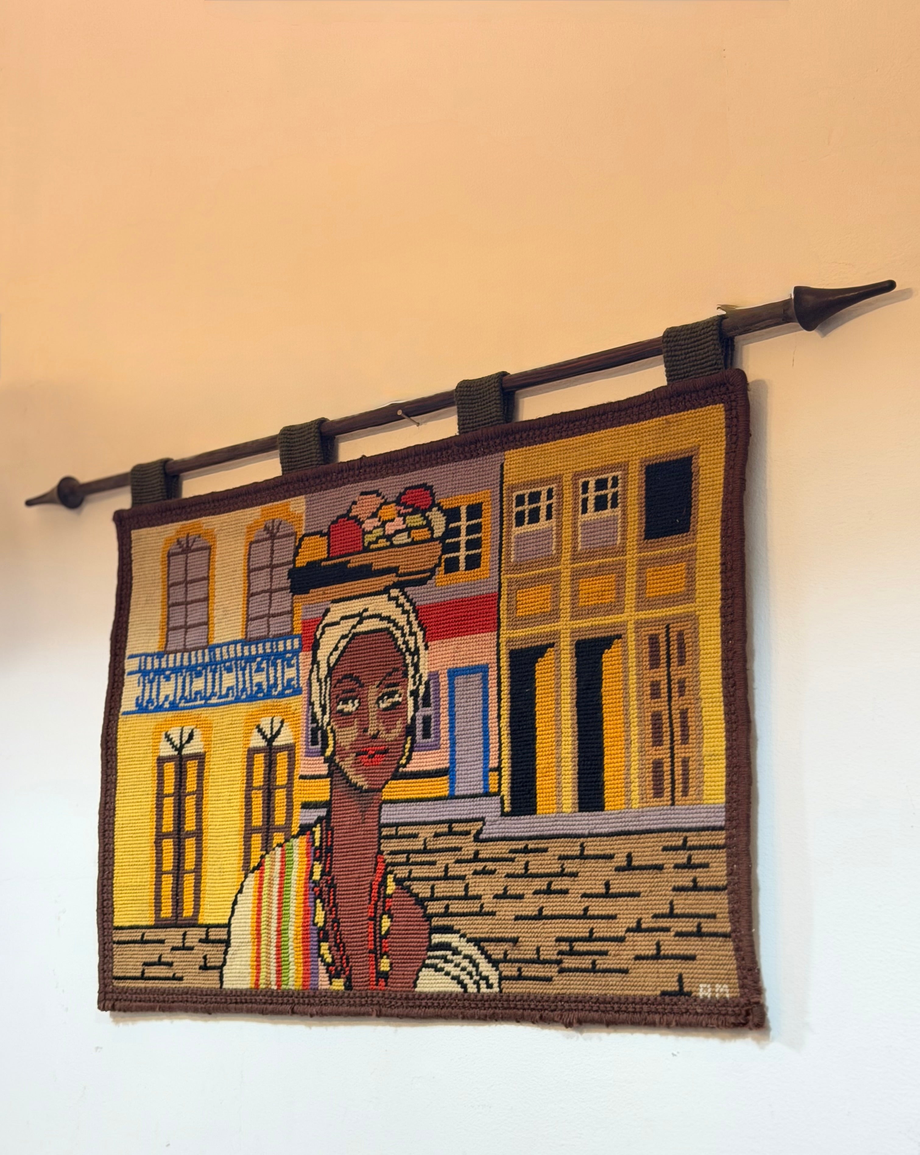 Tapeçaria “Baiana” bordada à mão 