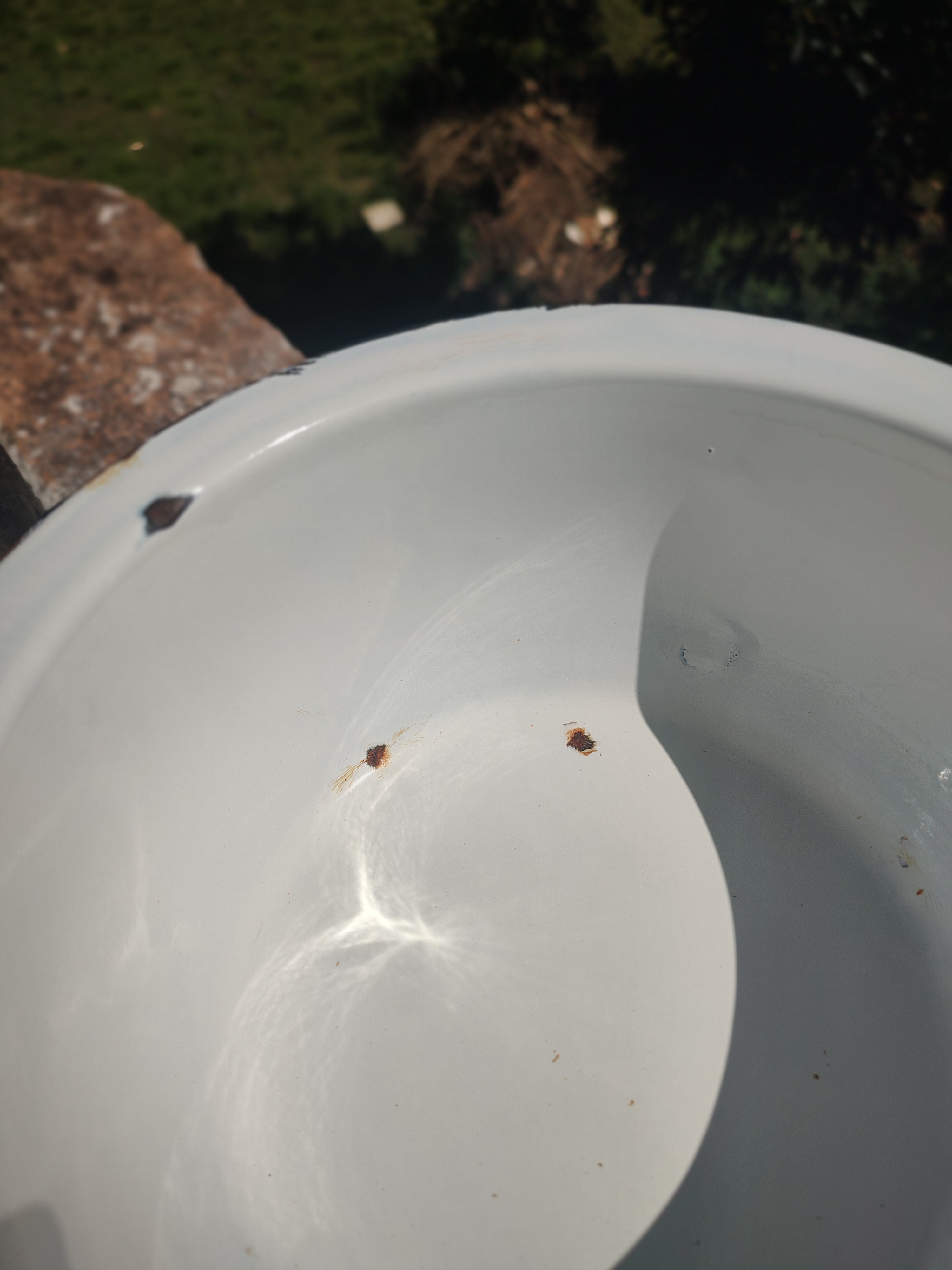Antigo Penico com alça em Ágata branca e preta