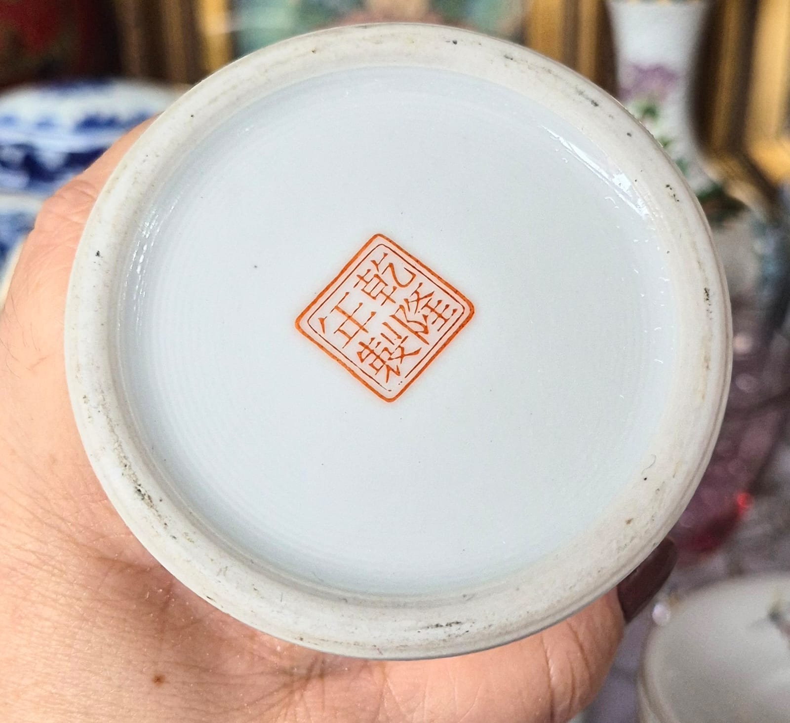  Vaso em porcelana chinesa vintage Família Rosa.  Lindo e impecável.
