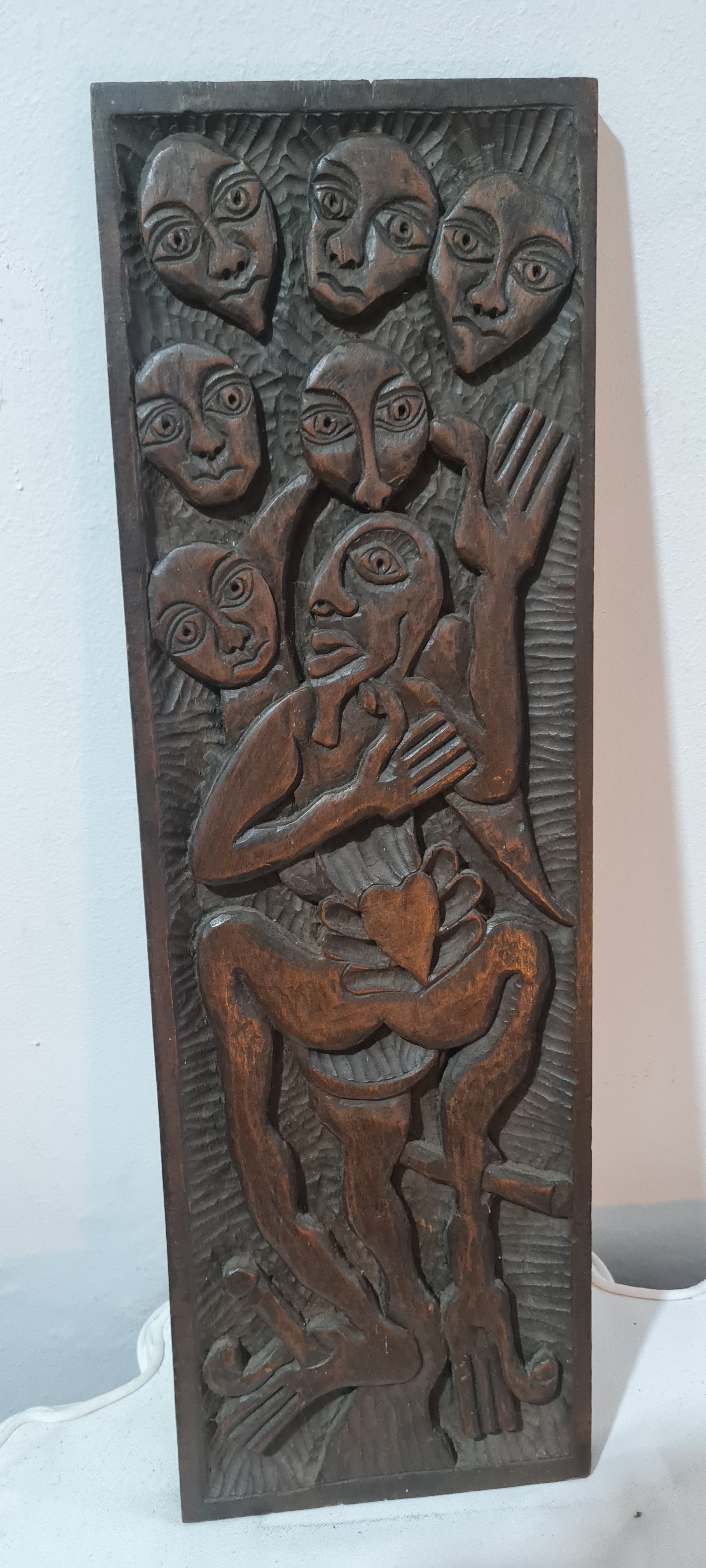 Painel Escultórico em Madeira Assinado por Romildo  – Arte Popular Contemporânea