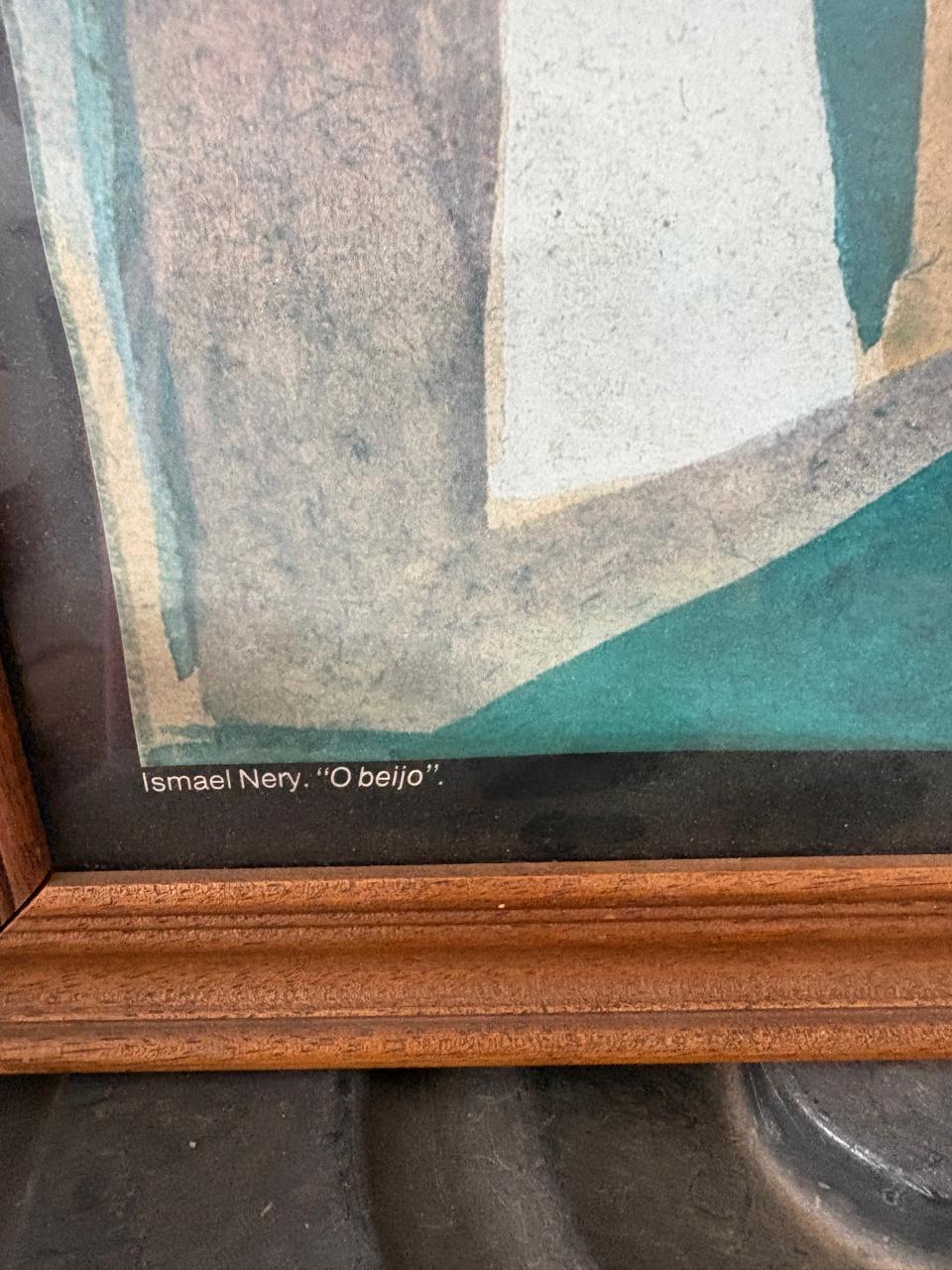 Quadro OBRA DE ARTE – GRAVURA ISMAEL NERY – “O BEIJO” – EMOLDURADA