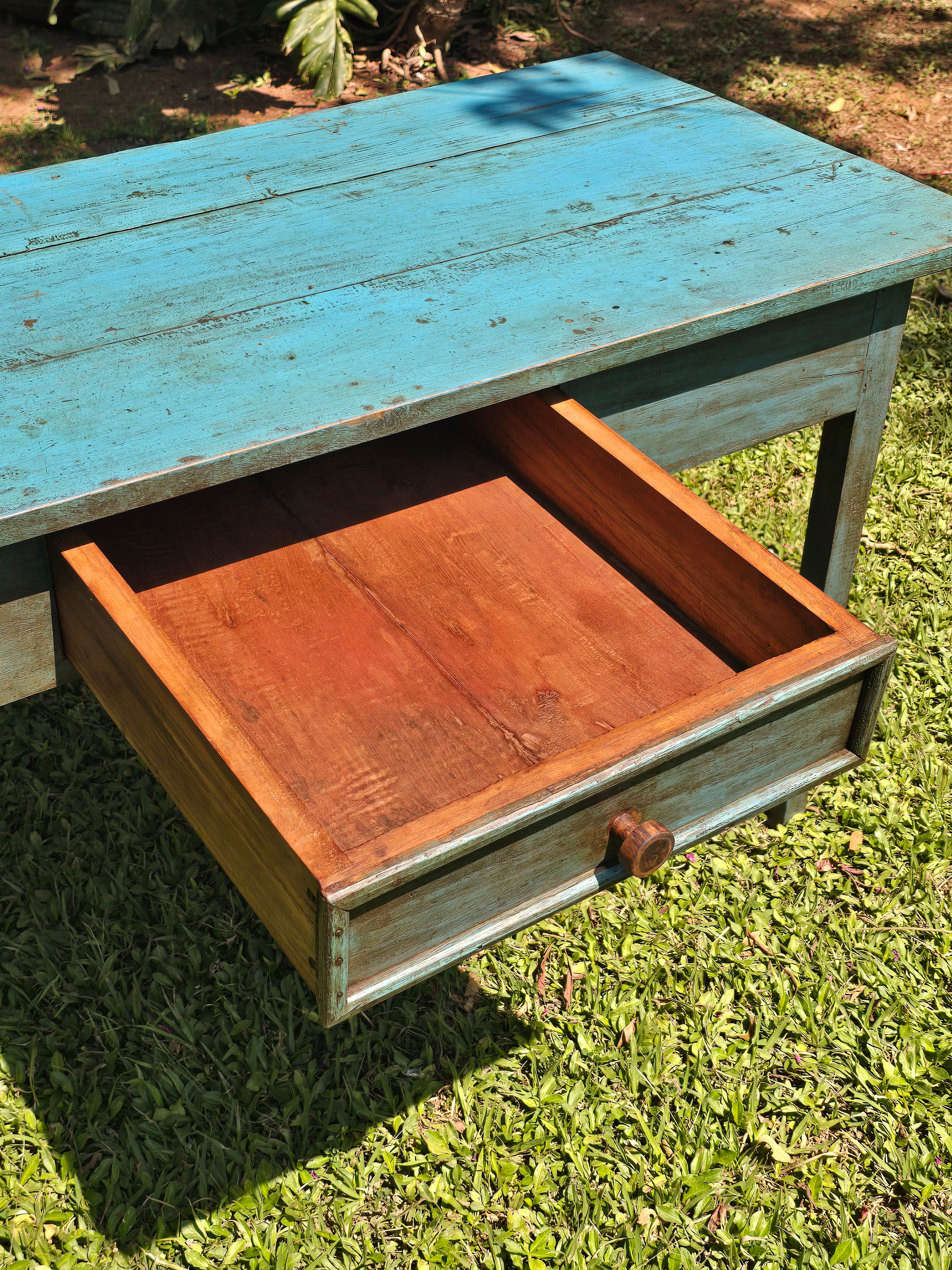 Mesa de Jantar Antiga Madeira Maciça Garimpo Mineiro