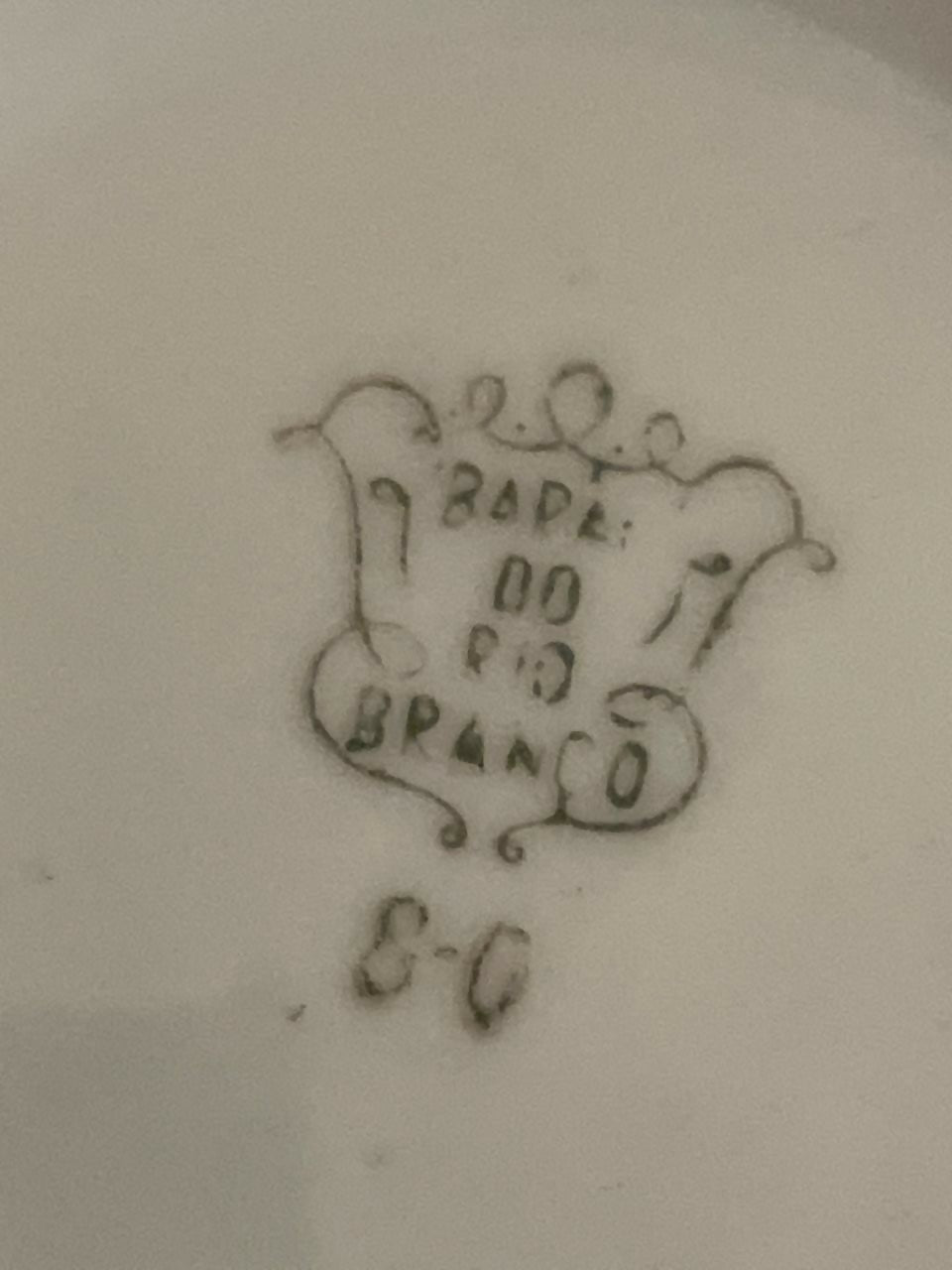 Aparelho de café em porcelana Barão do Rio Branco azul e dourado