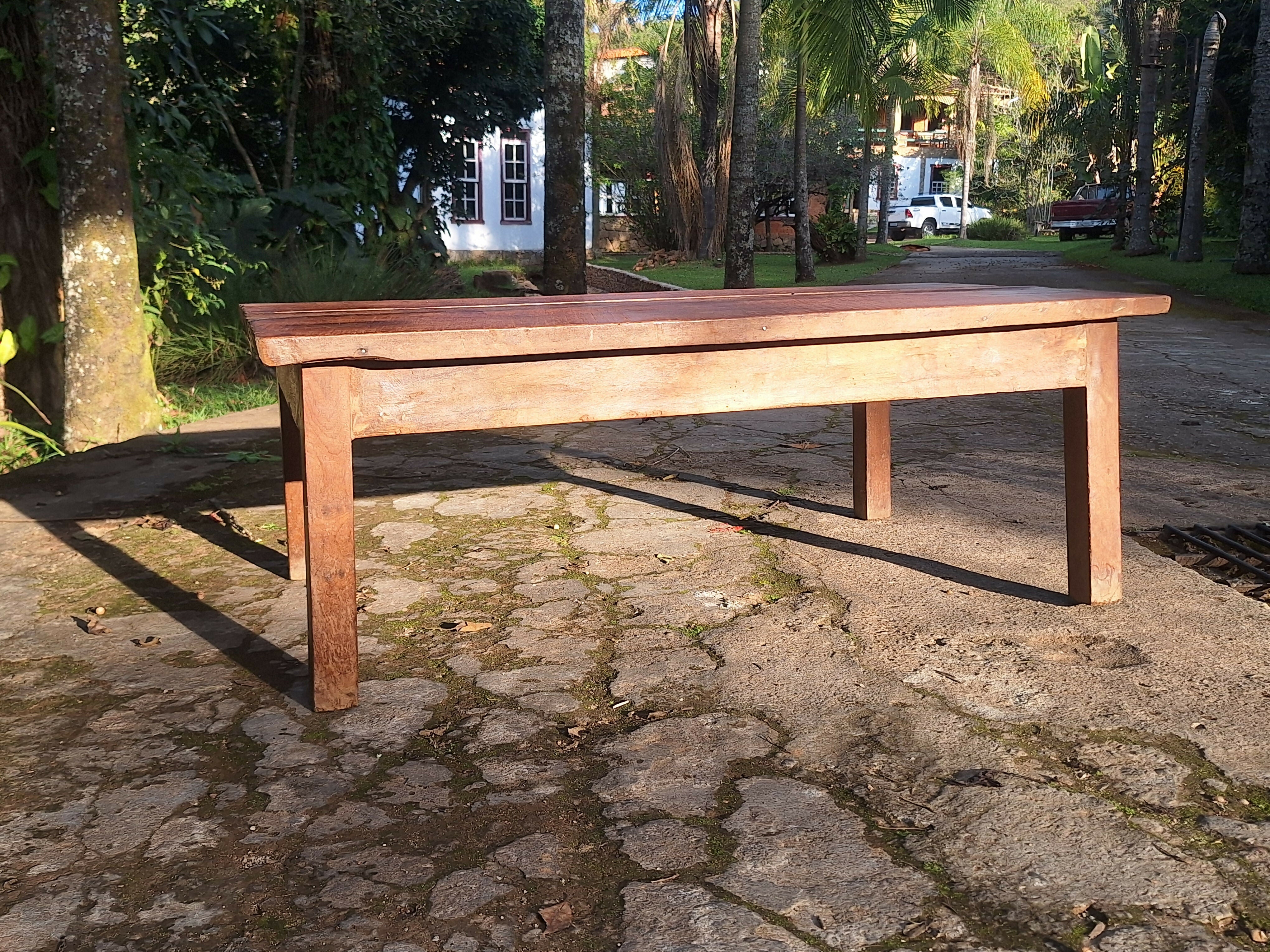 Mesa de Centro Antiga Madeira Maciça Garimpo Mineiro