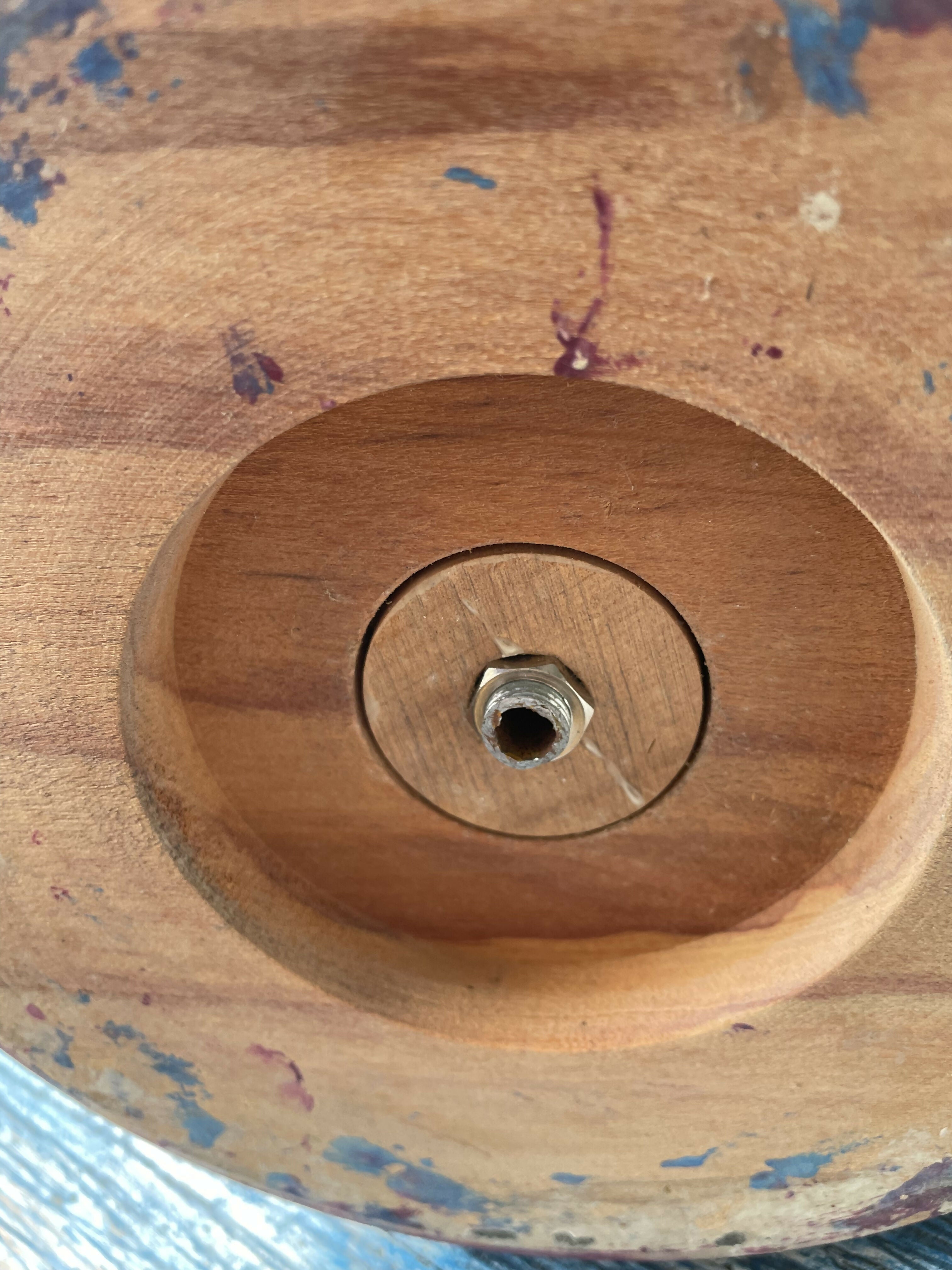 Par de base para abajur em madeira com pintura