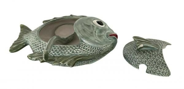 Lindíssima sopeira em cerâmica em formato de peixe