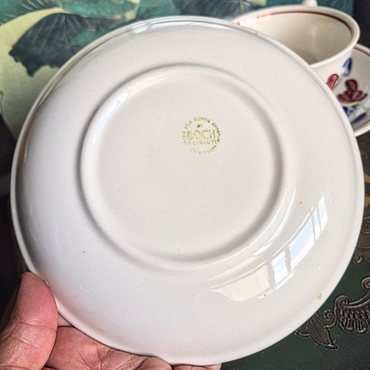 Consomê em cerâmica vintage, anos 70, produzida pela fábrica belga Boch em colaboração com a holandesa Royal Sphinx.