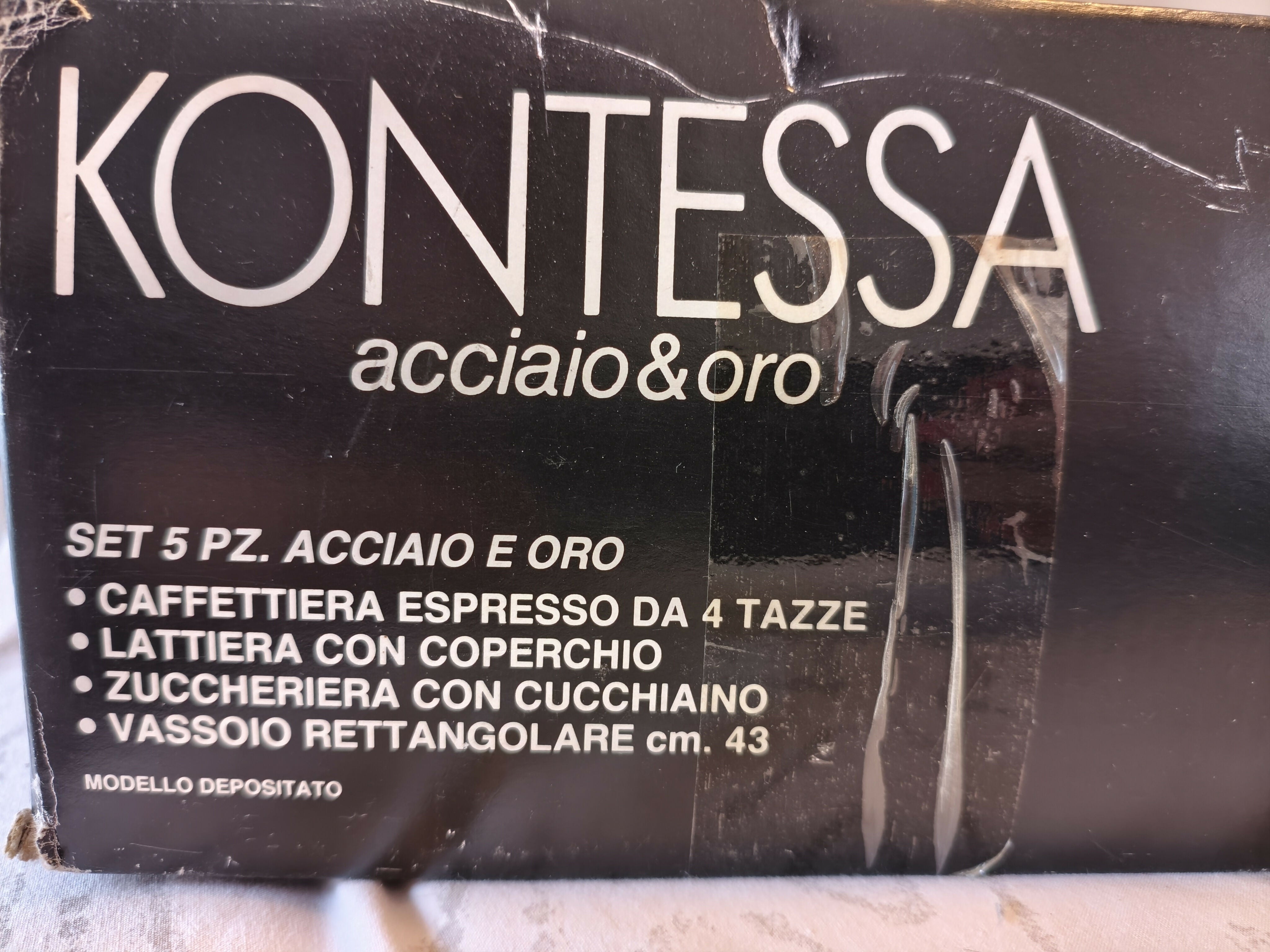 Conjunto italiano para café inox – 5 Peças