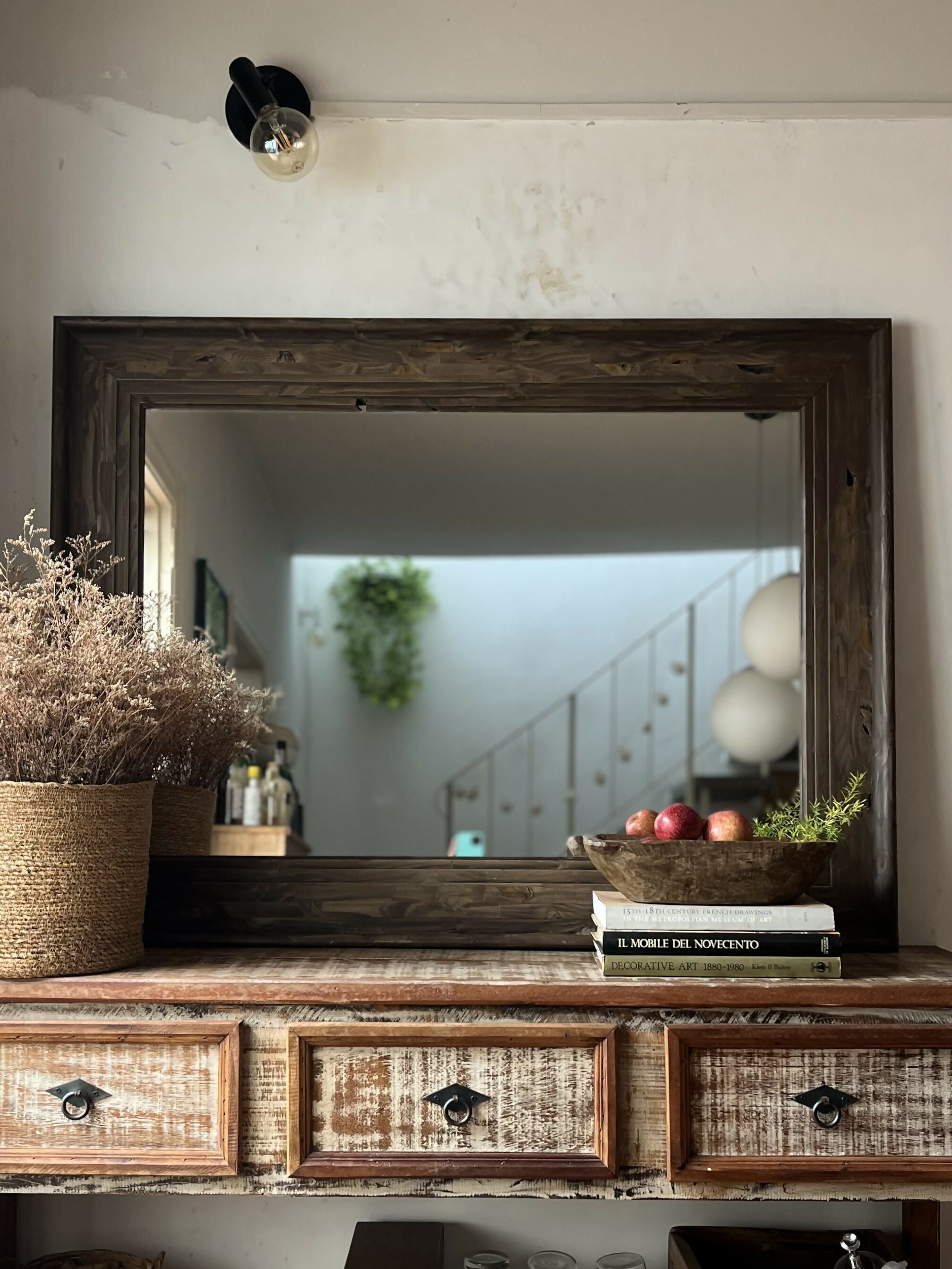 Grande espelho rústico