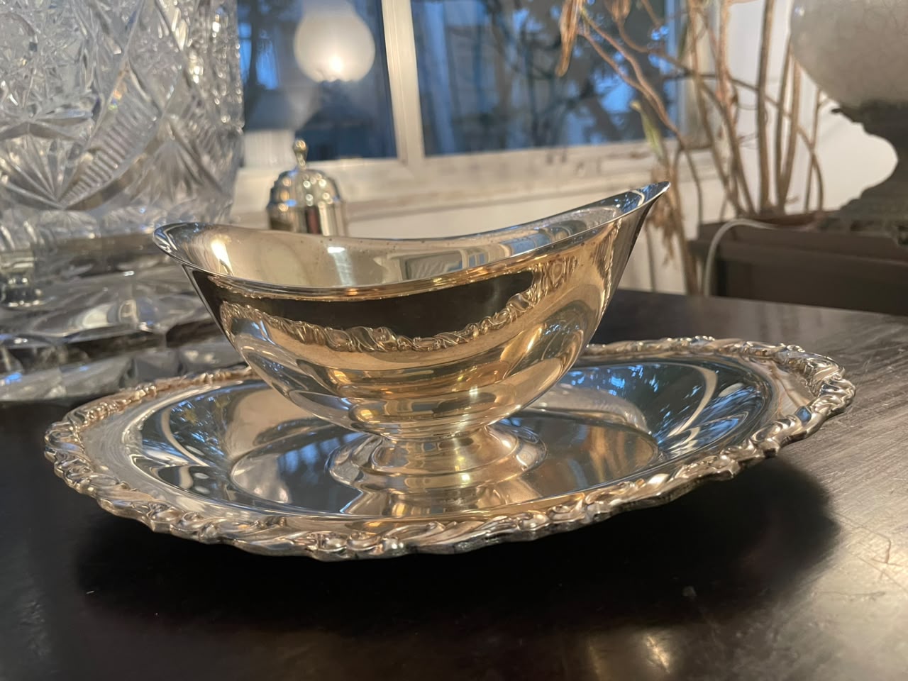 Prata 90 - Molheira com Presentoir Oneida Silversmith