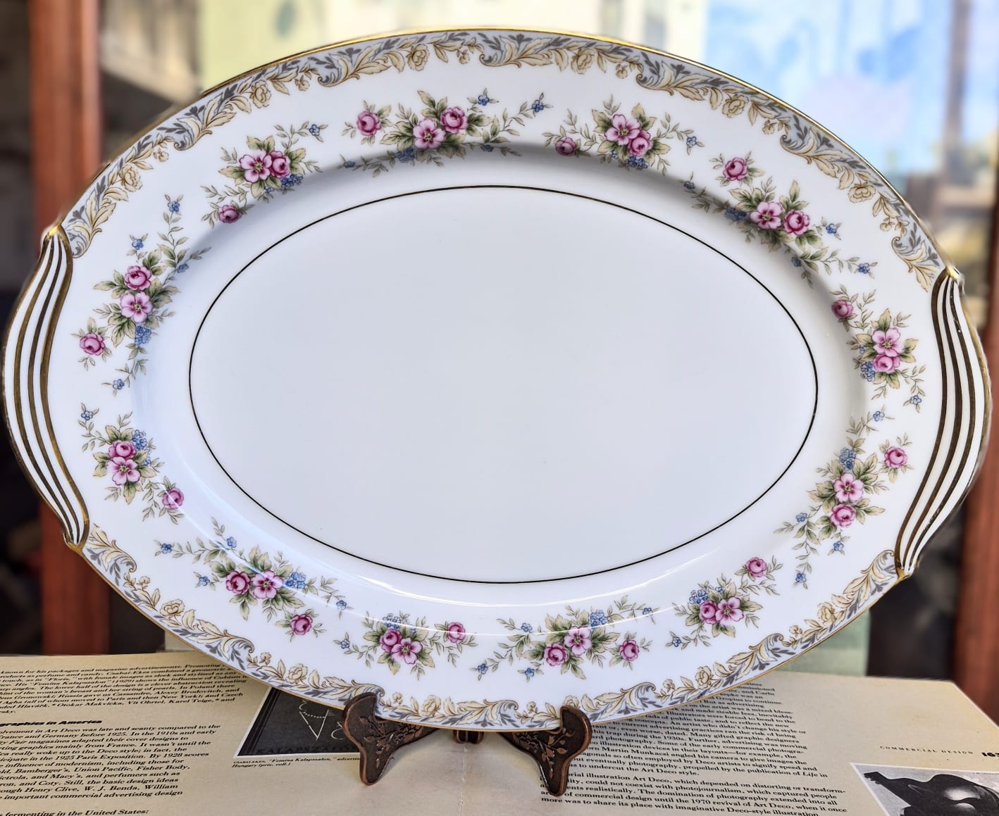  Maravilhosa travessa para servir em porcelana japonesa Noritake,  anos 50, modelo Somerset. Impecável!