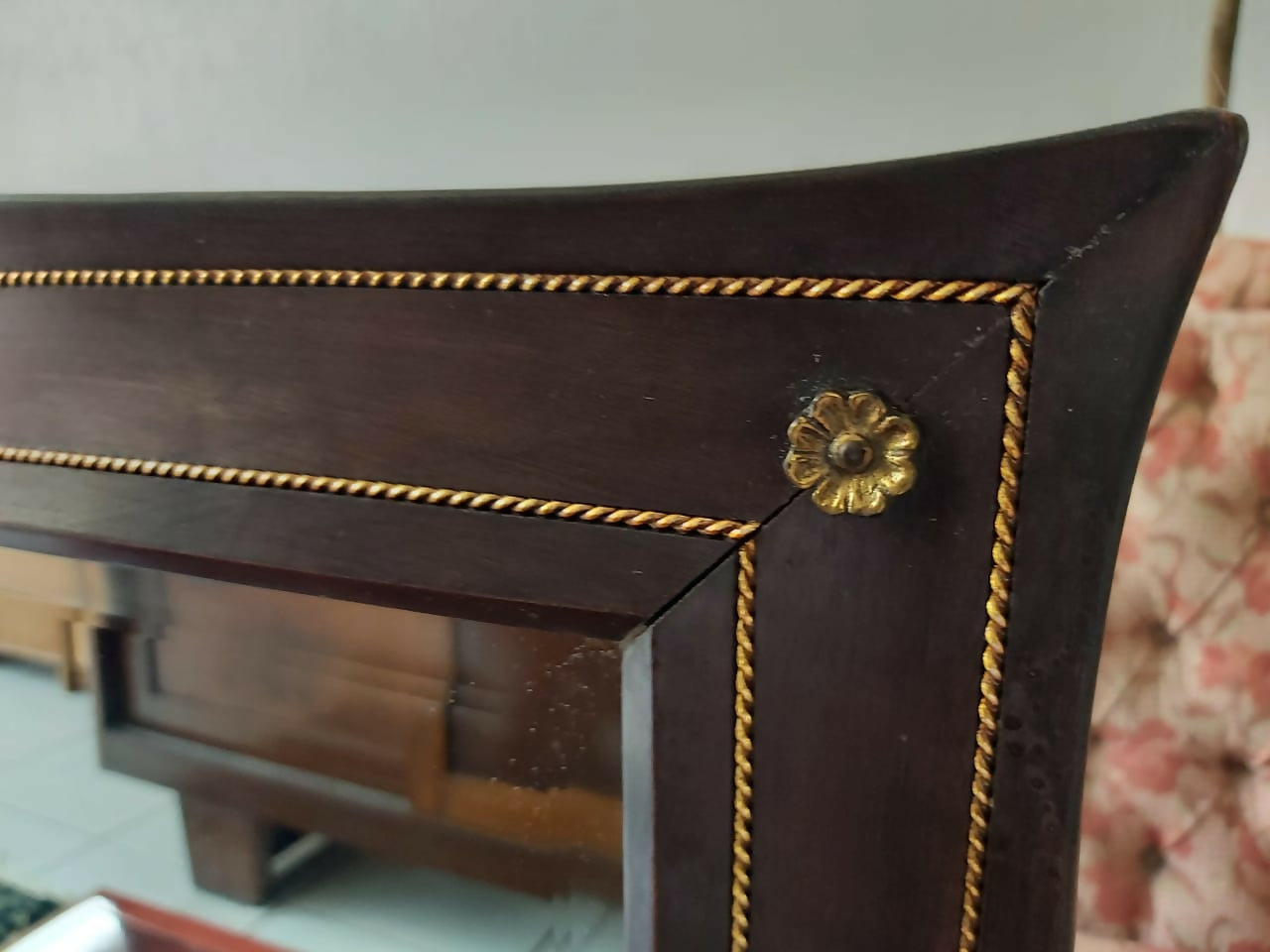 Espelho incrível da década de 40 da antiga Mobiliária Real (Glória - RJ). Lindo e raro.