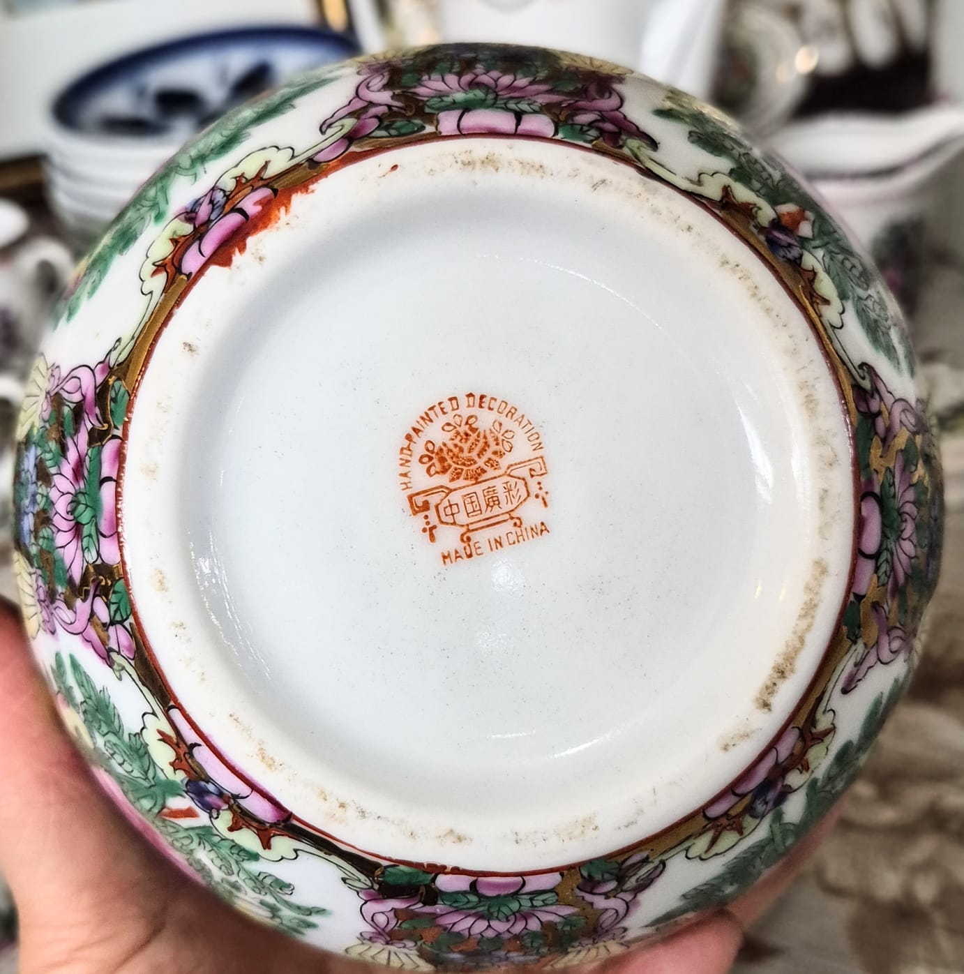 Potiche em porcelana vintage chinesa Família Rosa - Rose Medallion,  anos 50, perfeito.