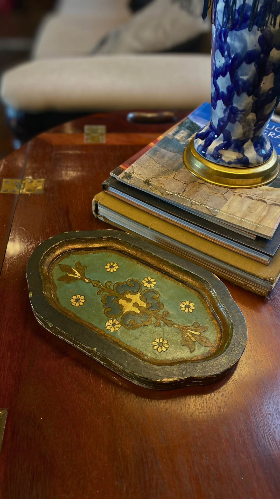 Bandeja Veneziana Fiore em madeira