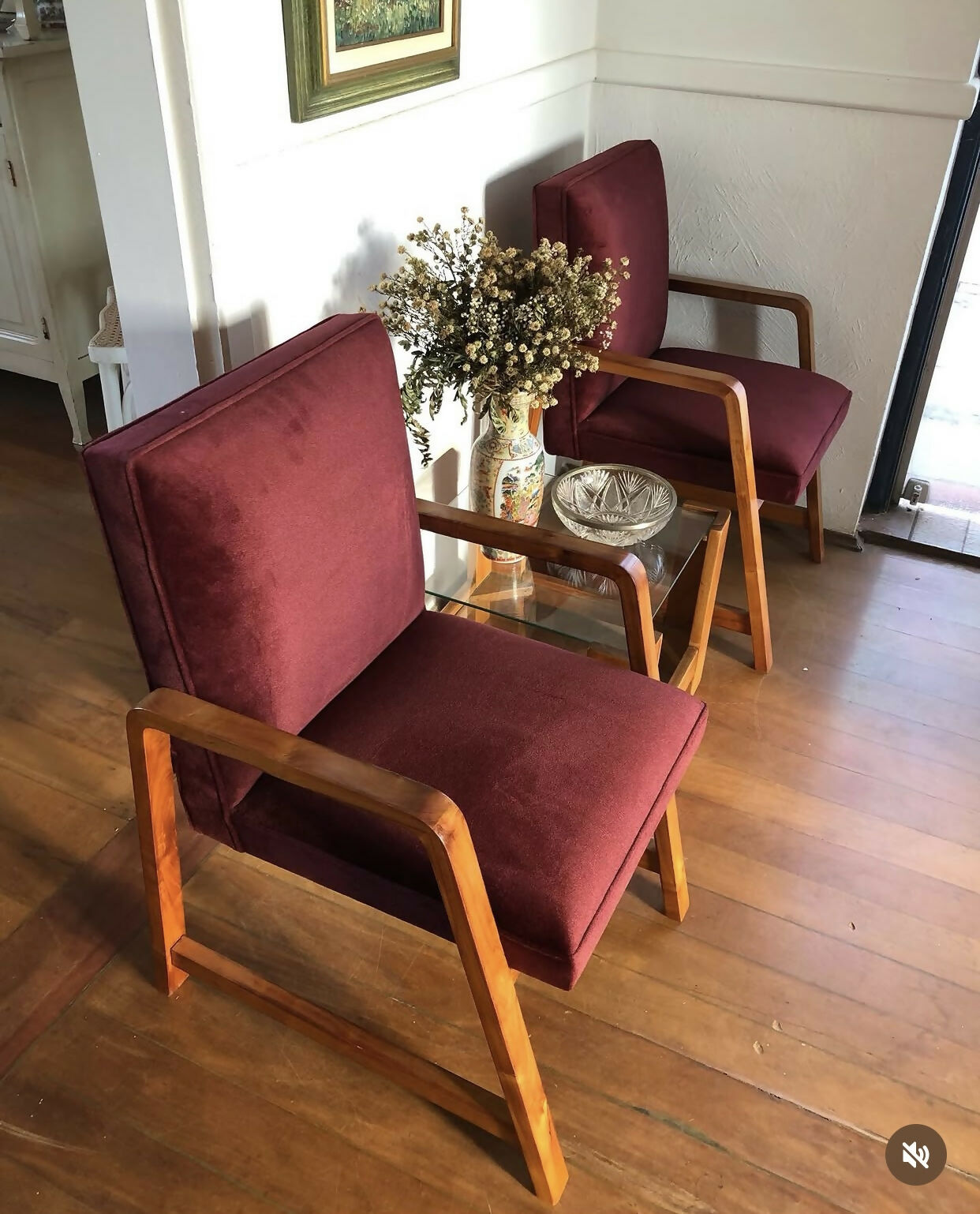 Poltronas Vamdrup Stolefabrik, modelo dinamarquês dos anos 60 com estofado vinho